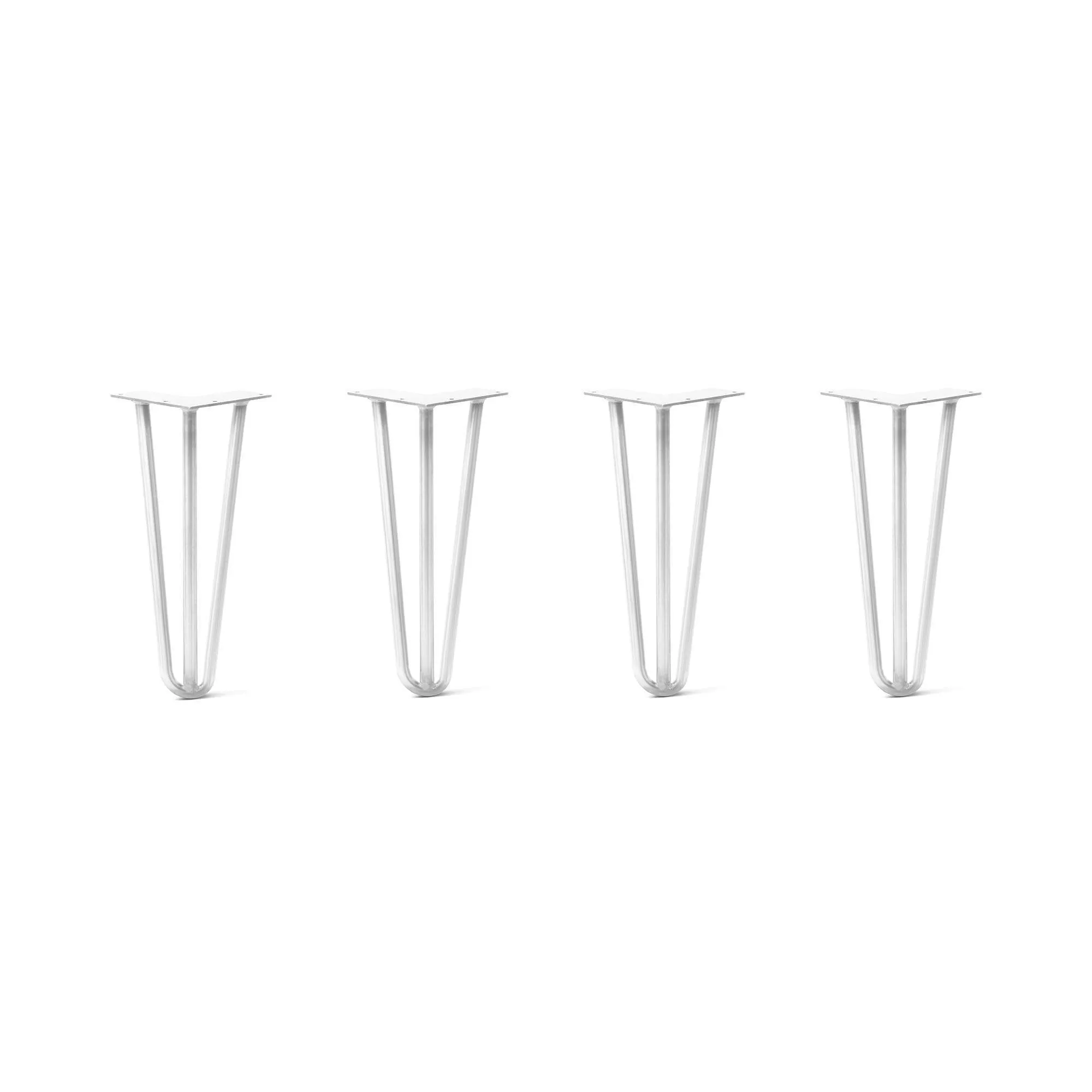 Hairpin Legs Set of 4, 3-Rod Design - White Powder Coated Finish