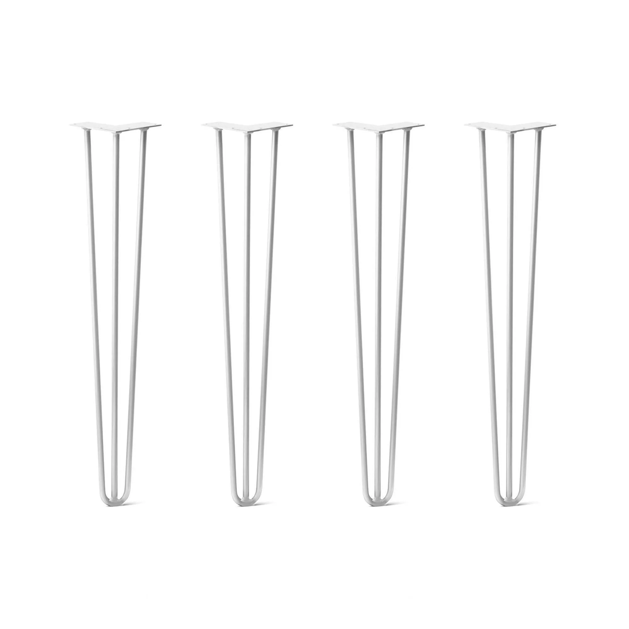 Hairpin Legs Set of 4, 3-Rod Design - White Powder Coated Finish