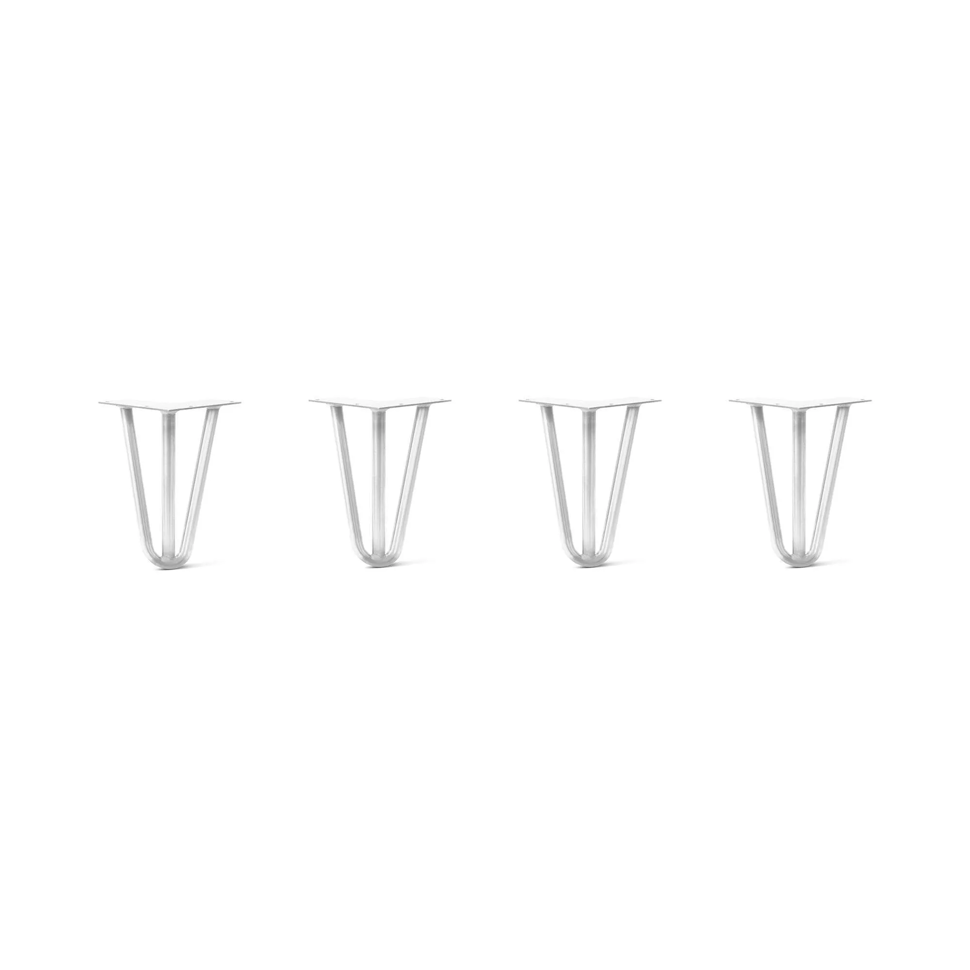 Hairpin Legs Set of 4, 3-Rod Design - White Powder Coated Finish