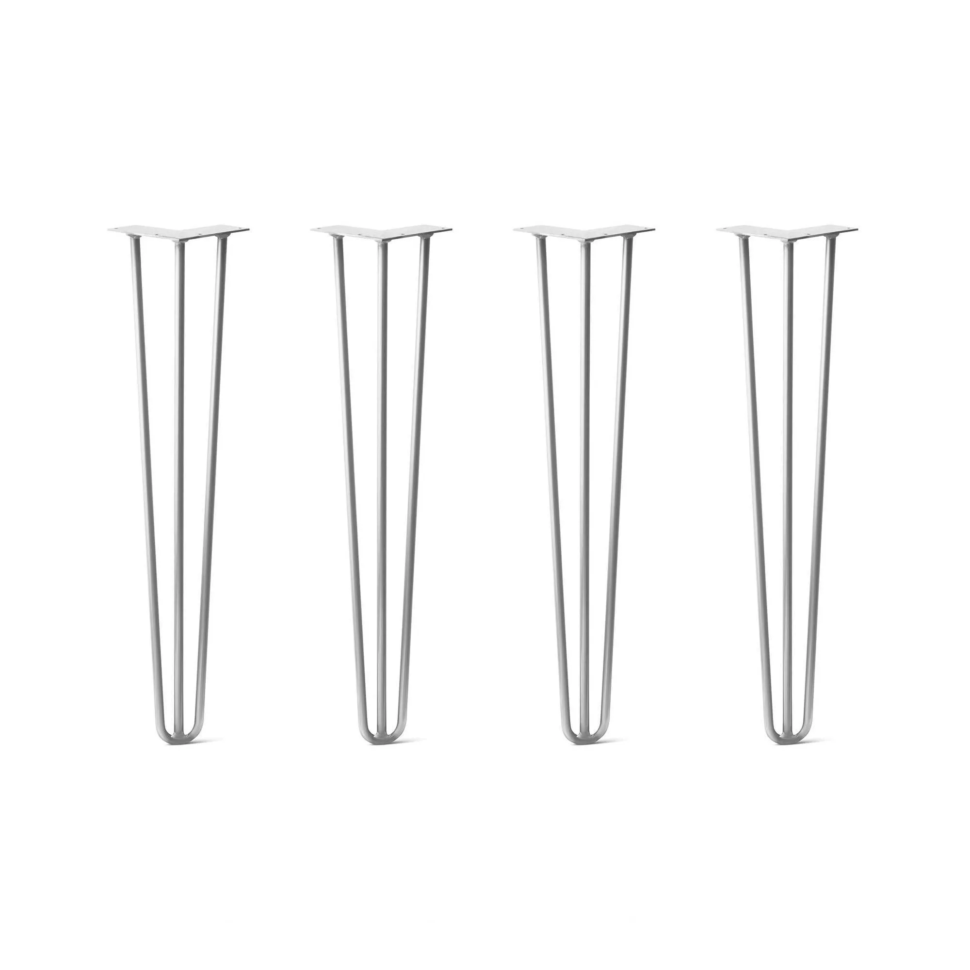 Hairpin Legs Set of 4, 3-Rod Design - White Powder Coated Finish