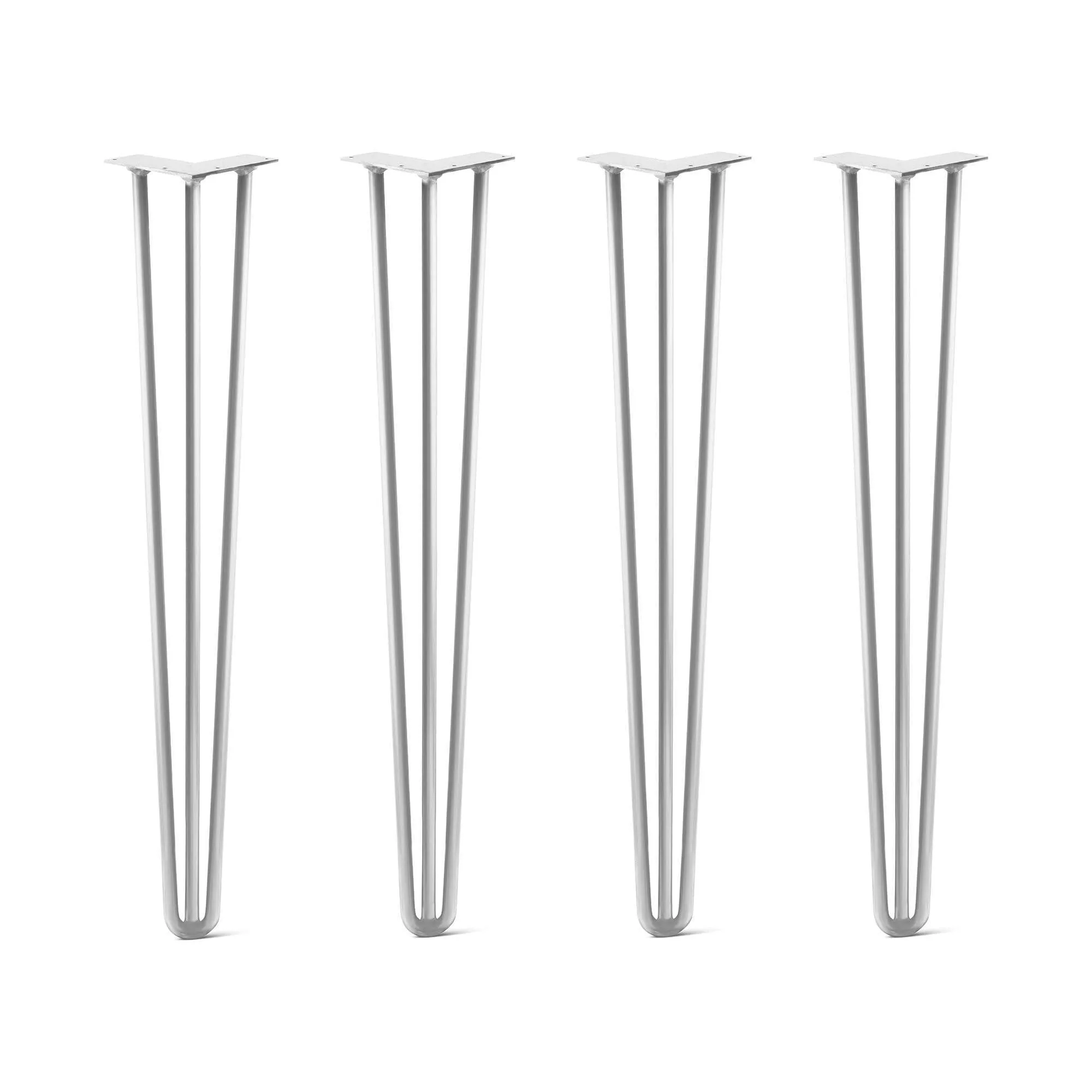 Hairpin Legs Set of 4, 3-Rod Design - White Powder Coated Finish