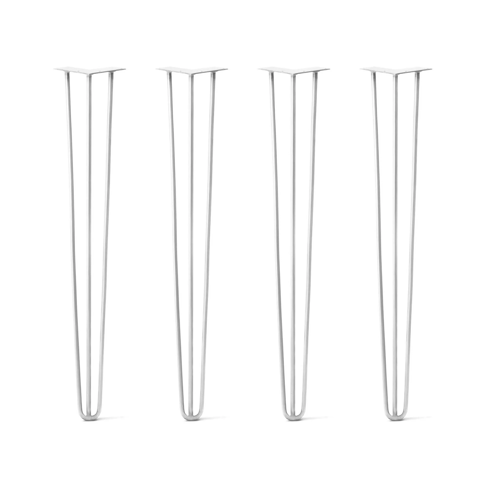 Hairpin Legs Set of 4, 3-Rod Design - White Powder Coated Finish