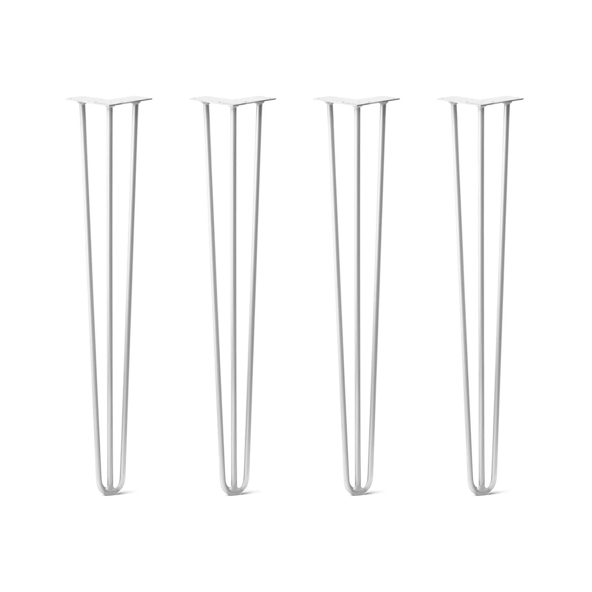 Hairpin Legs Set of 4, 3-Rod Design - White Powder Coated Finish