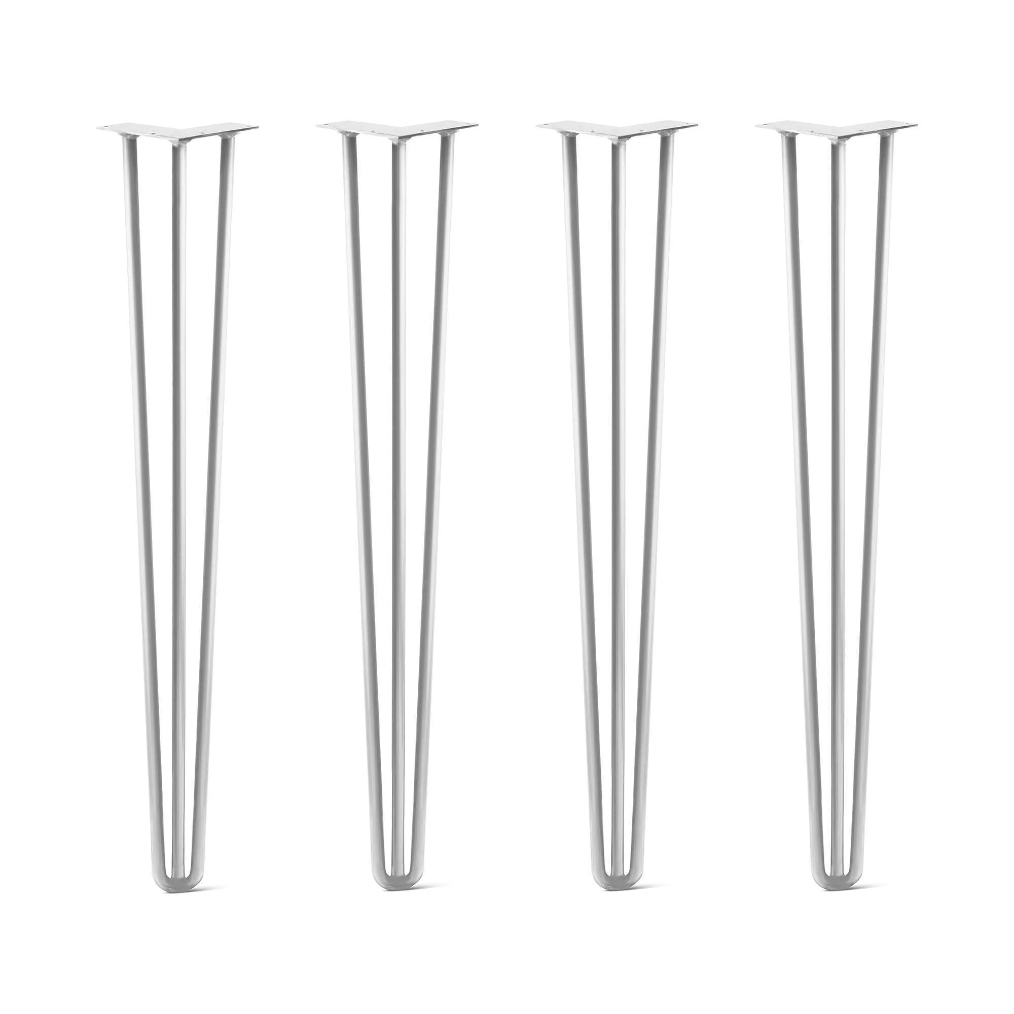 Hairpin Legs Set of 4, 3-Rod Design - White Powder Coated Finish