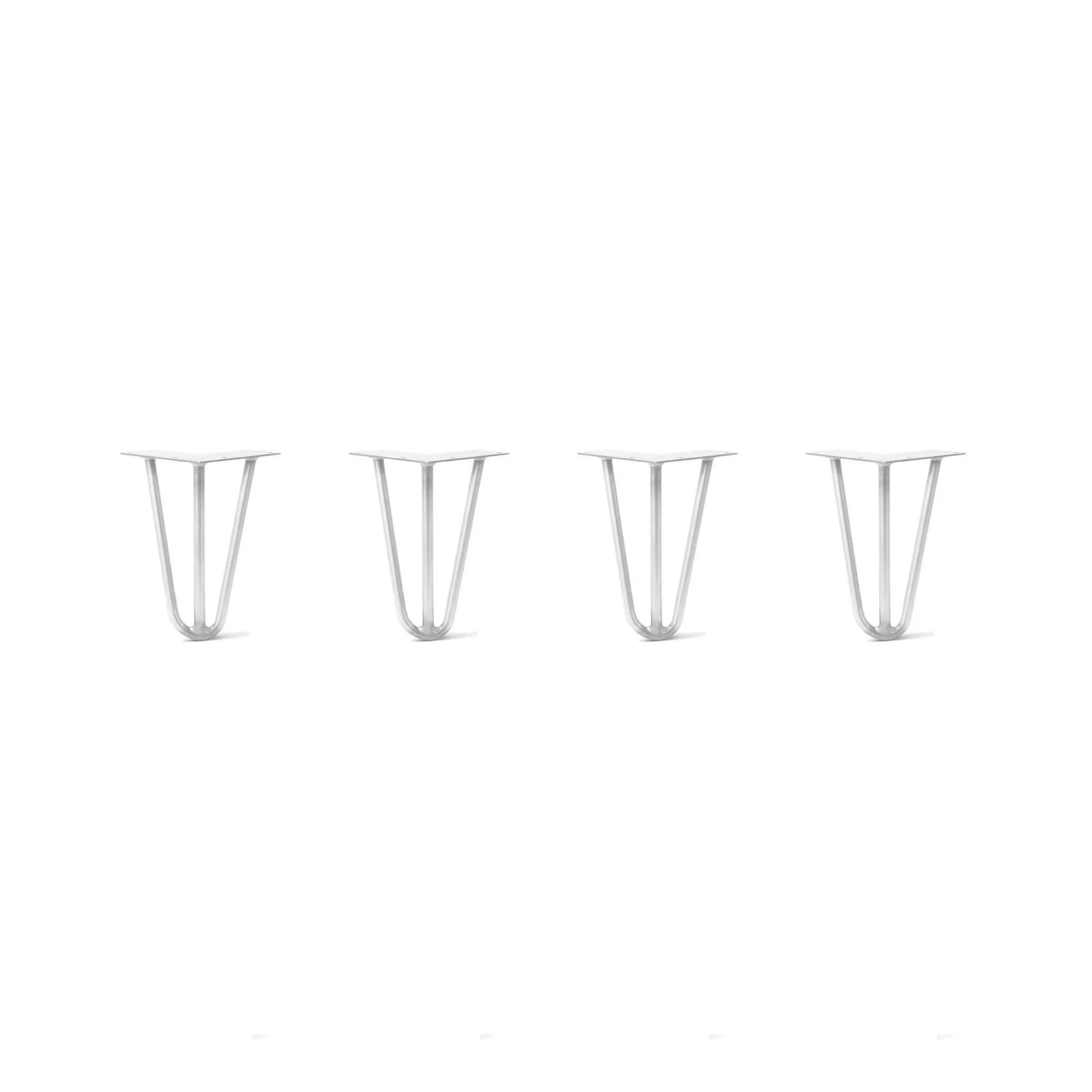 Hairpin Legs Set of 4, 3-Rod Design - White Powder Coated Finish