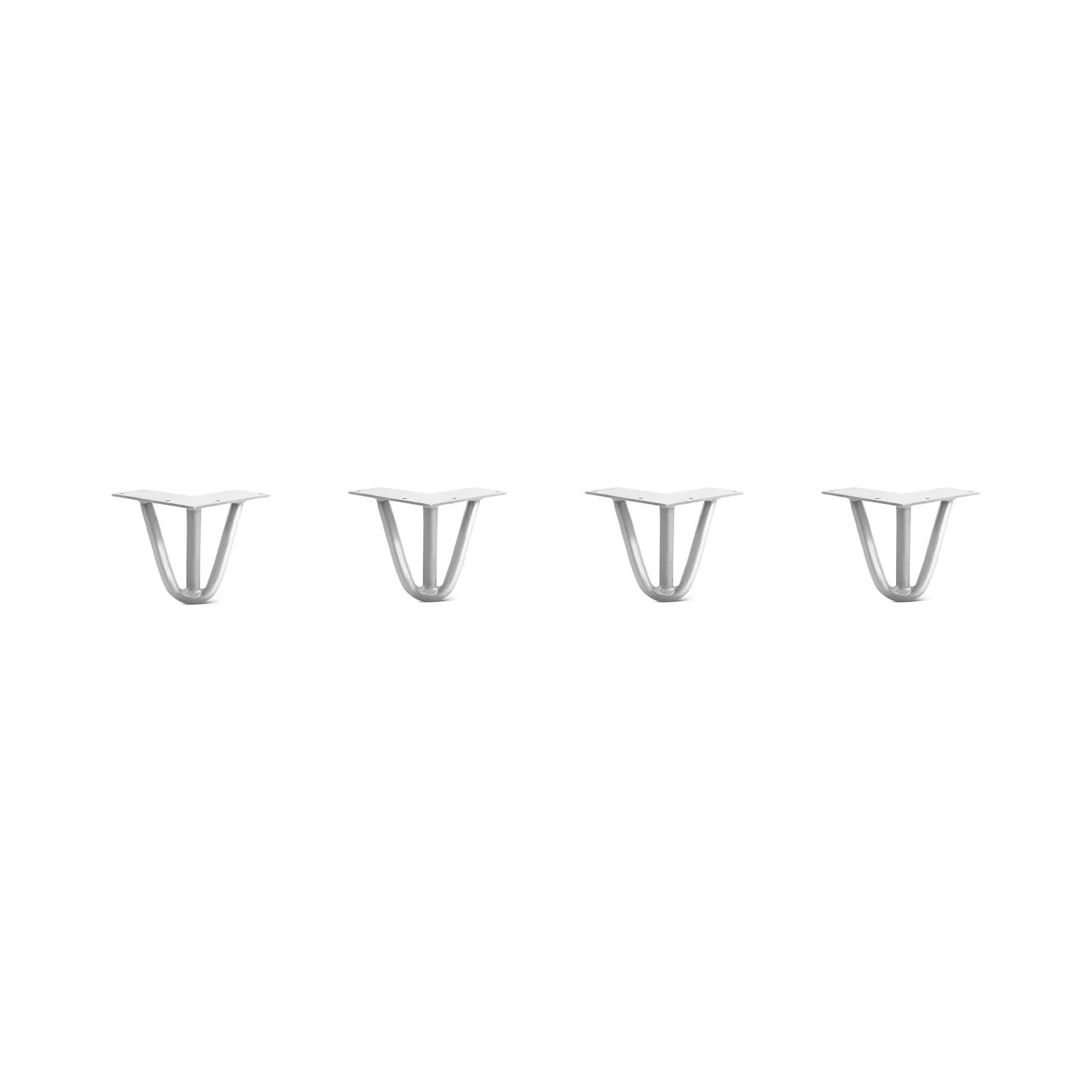 Hairpin Legs Set of 4, 3-Rod Design - White Powder Coated Finish