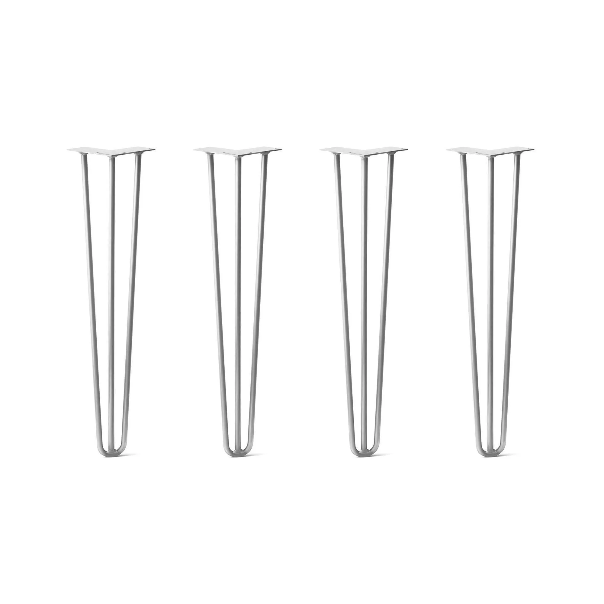 Hairpin Legs Set of 4, 3-Rod Design - White Powder Coated Finish