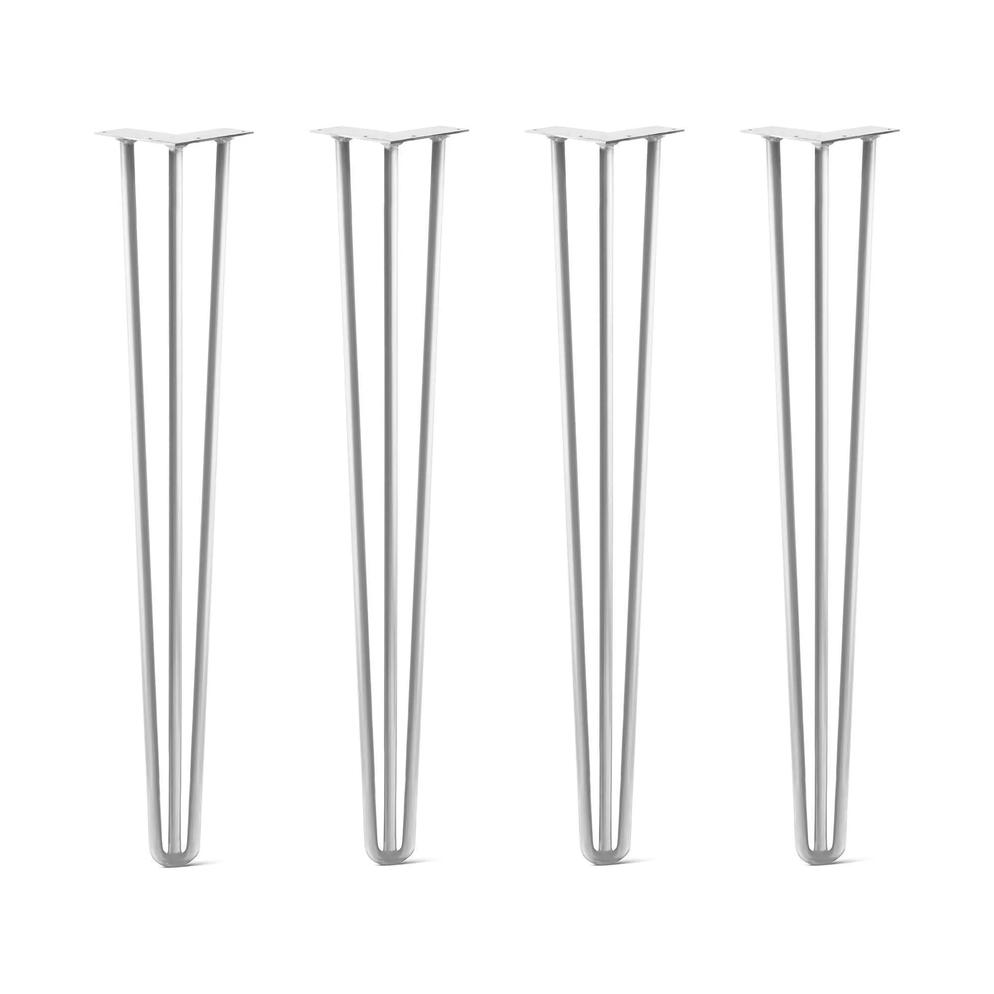 Hairpin Legs Set of 4, 3-Rod Design - White Powder Coated Finish