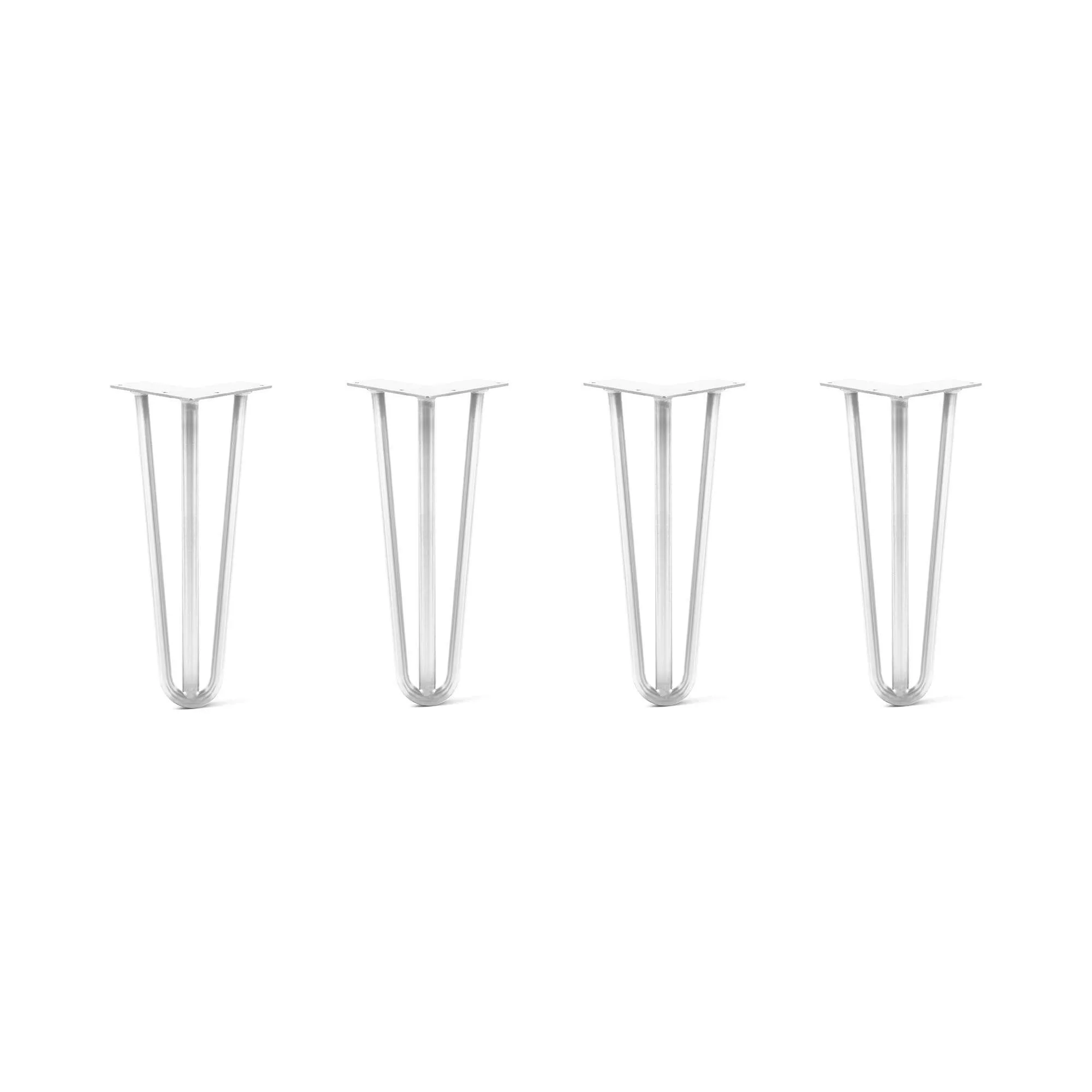 Hairpin Legs Set of 4, 3-Rod Design - White Powder Coated Finish