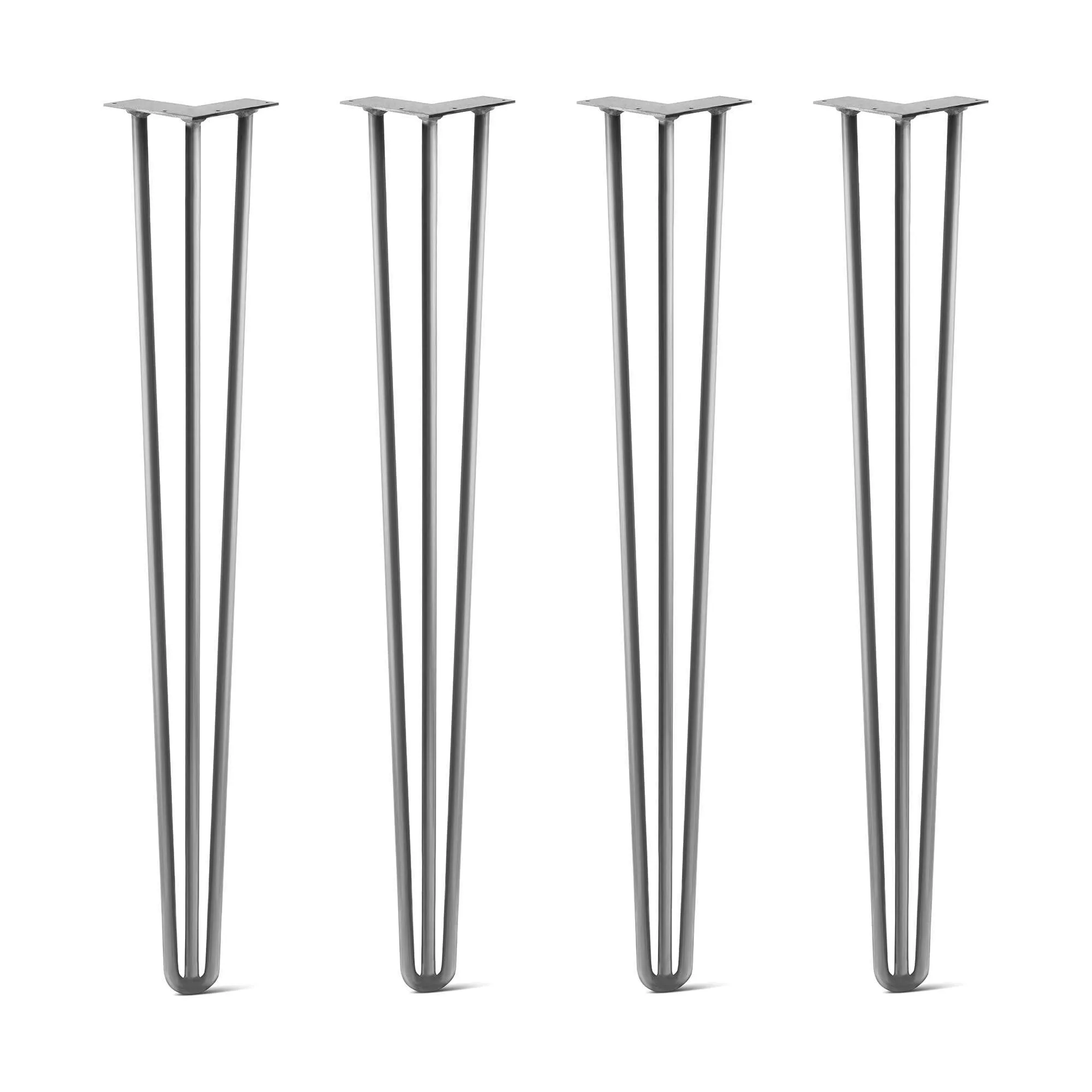 Hairpin Legs Set of 4, 3-Rod Design - White Powder Coated Finish