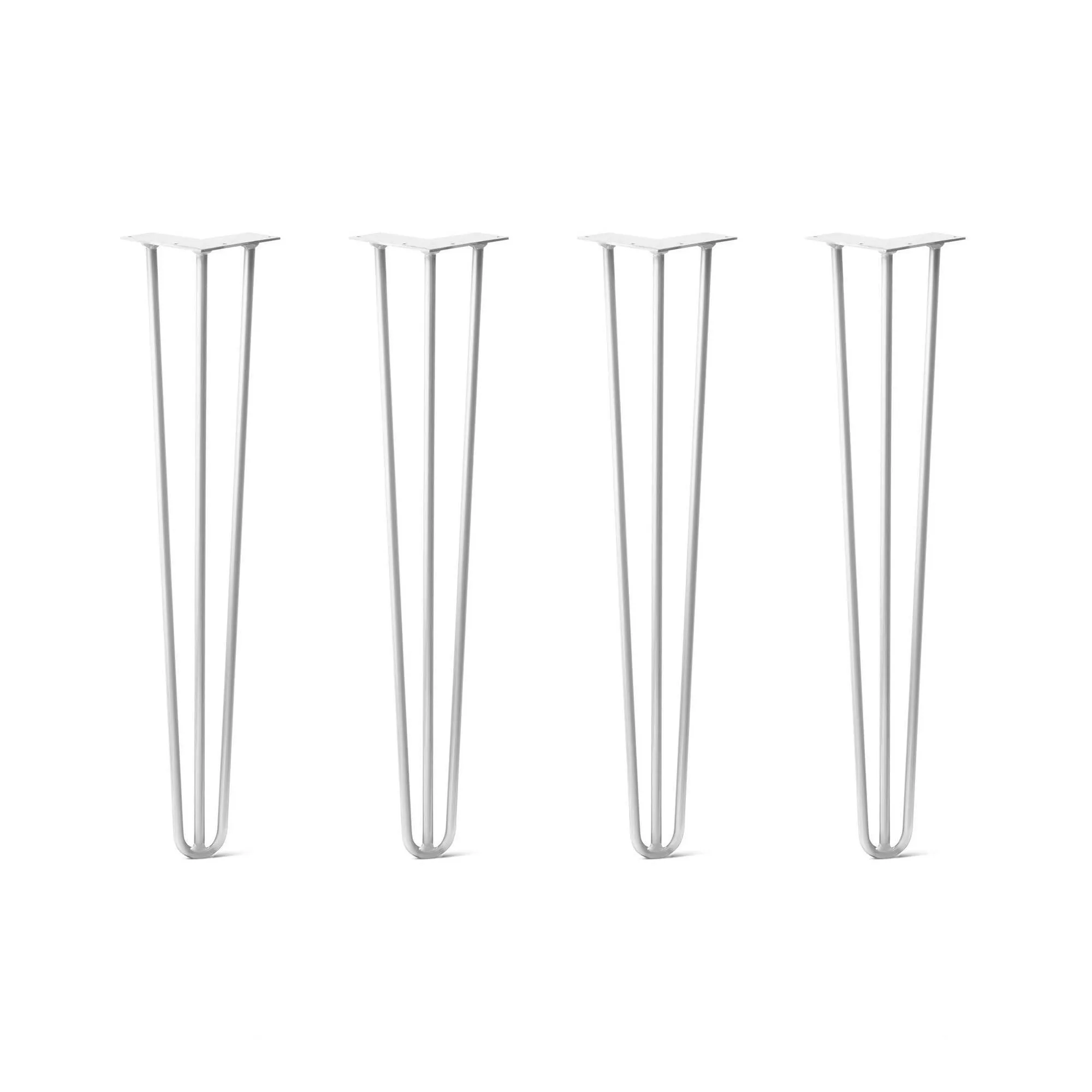 Hairpin Legs Set of 4, 3-Rod Design - White Powder Coated Finish