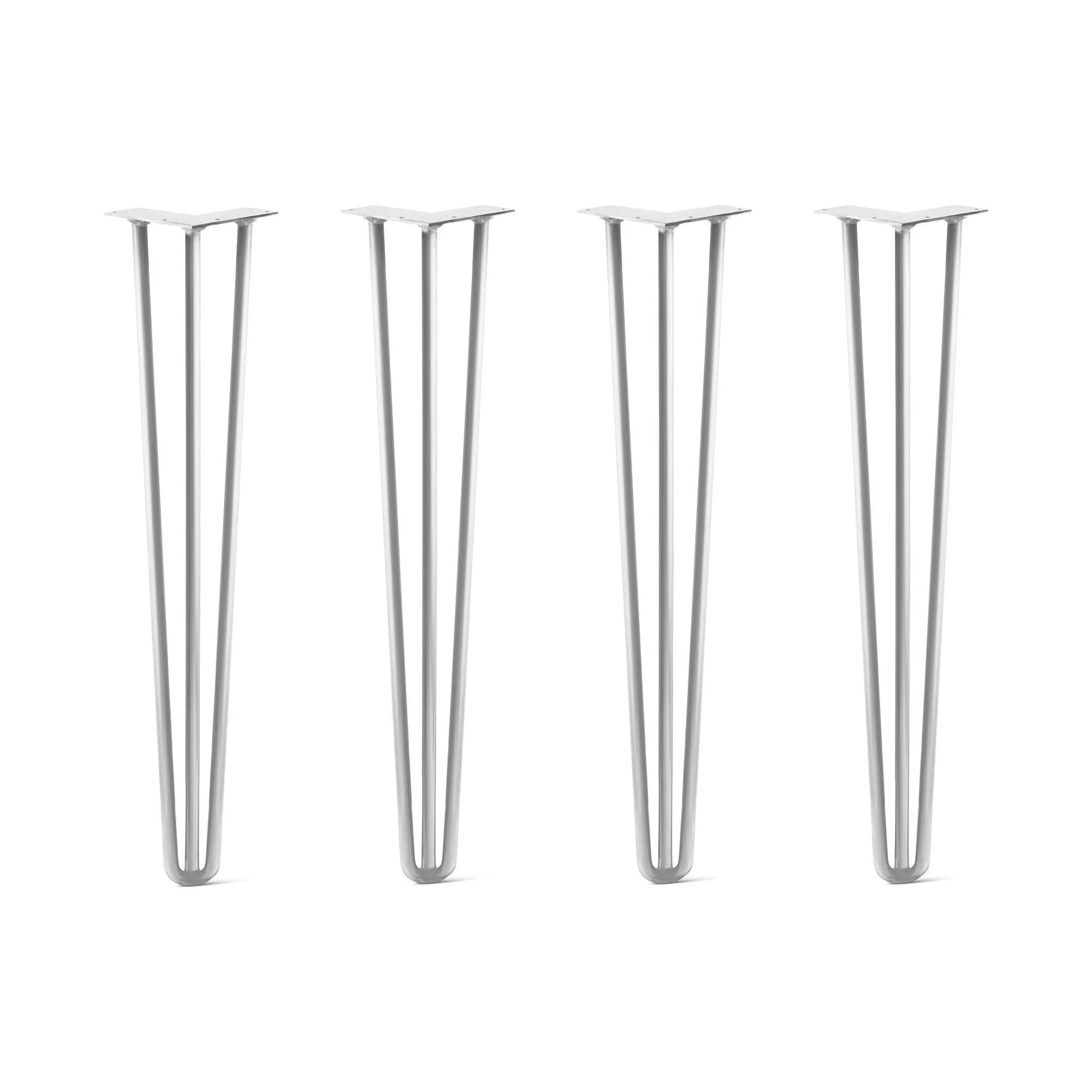 Hairpin Legs Set of 4, 3-Rod Design - White Powder Coated Finish