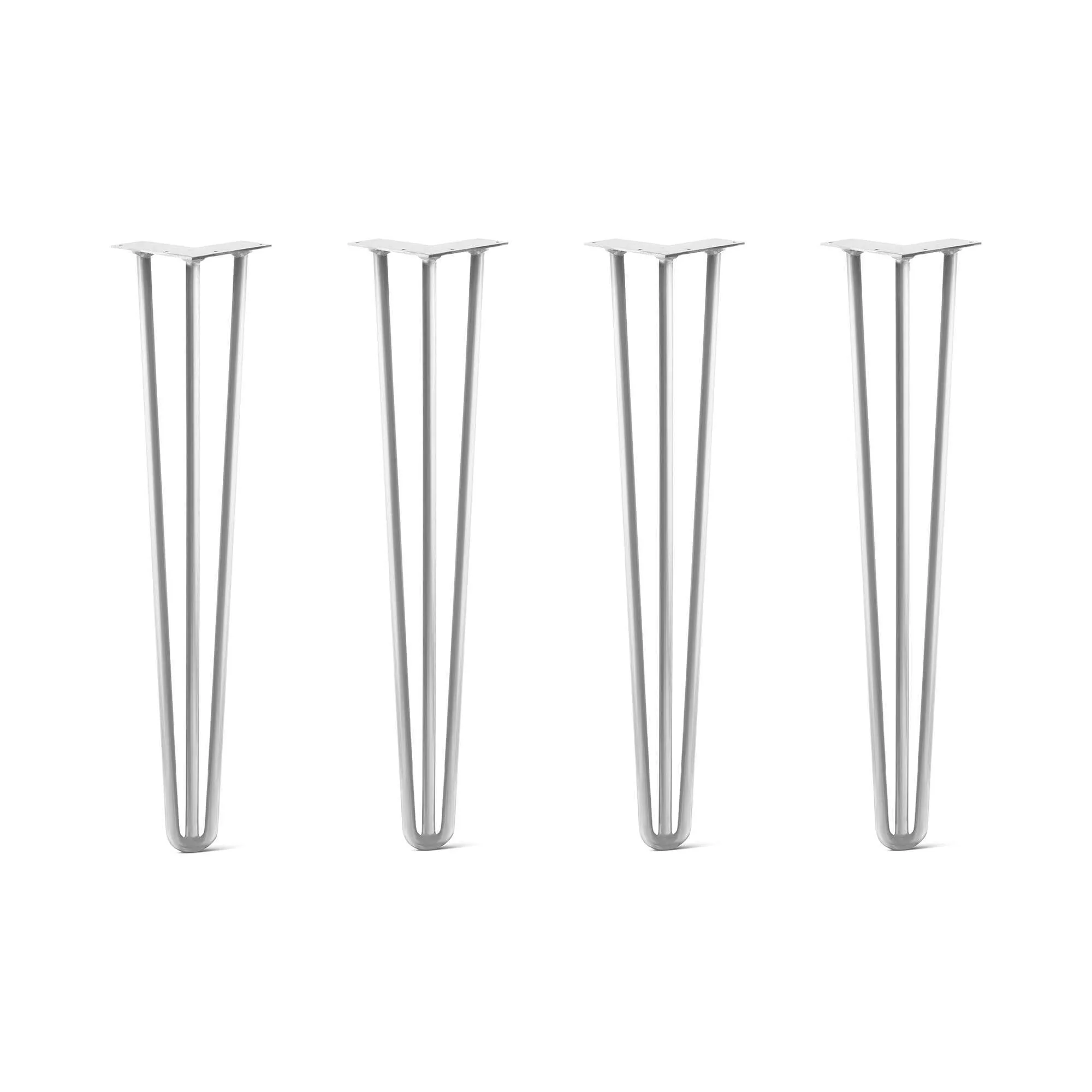 Hairpin Legs Set of 4, 3-Rod Design - White Powder Coated Finish