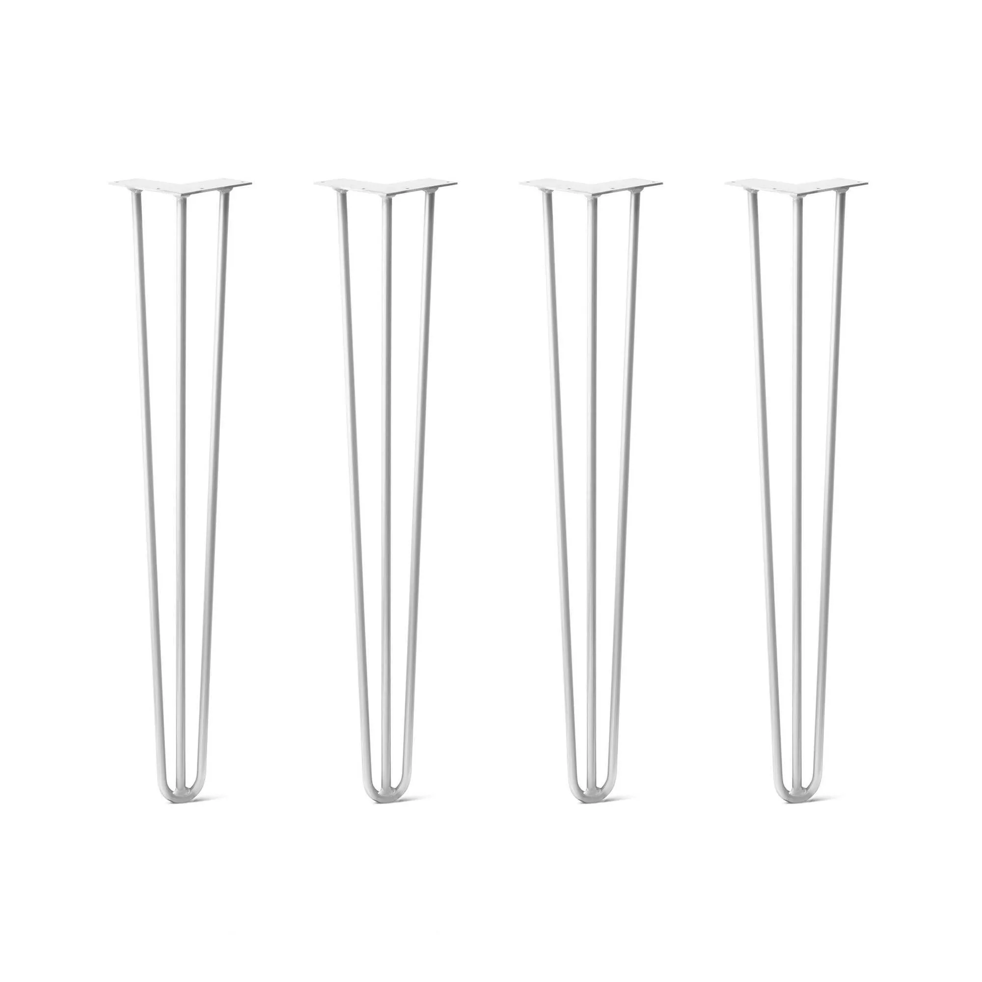 Hairpin Legs Set of 4, 3-Rod Design - White Powder Coated Finish