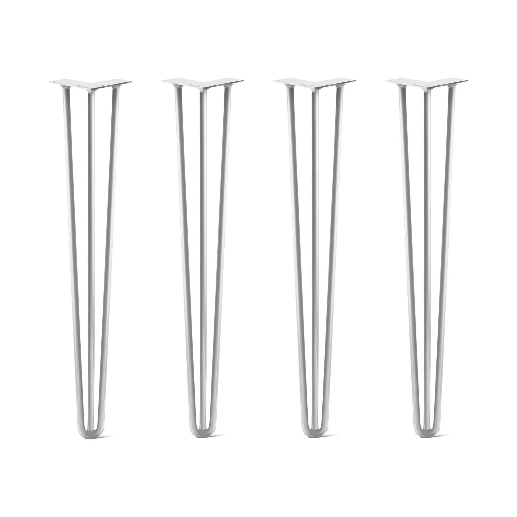 Hairpin Legs Set of 4, 3-Rod Design - White Powder Coated Finish