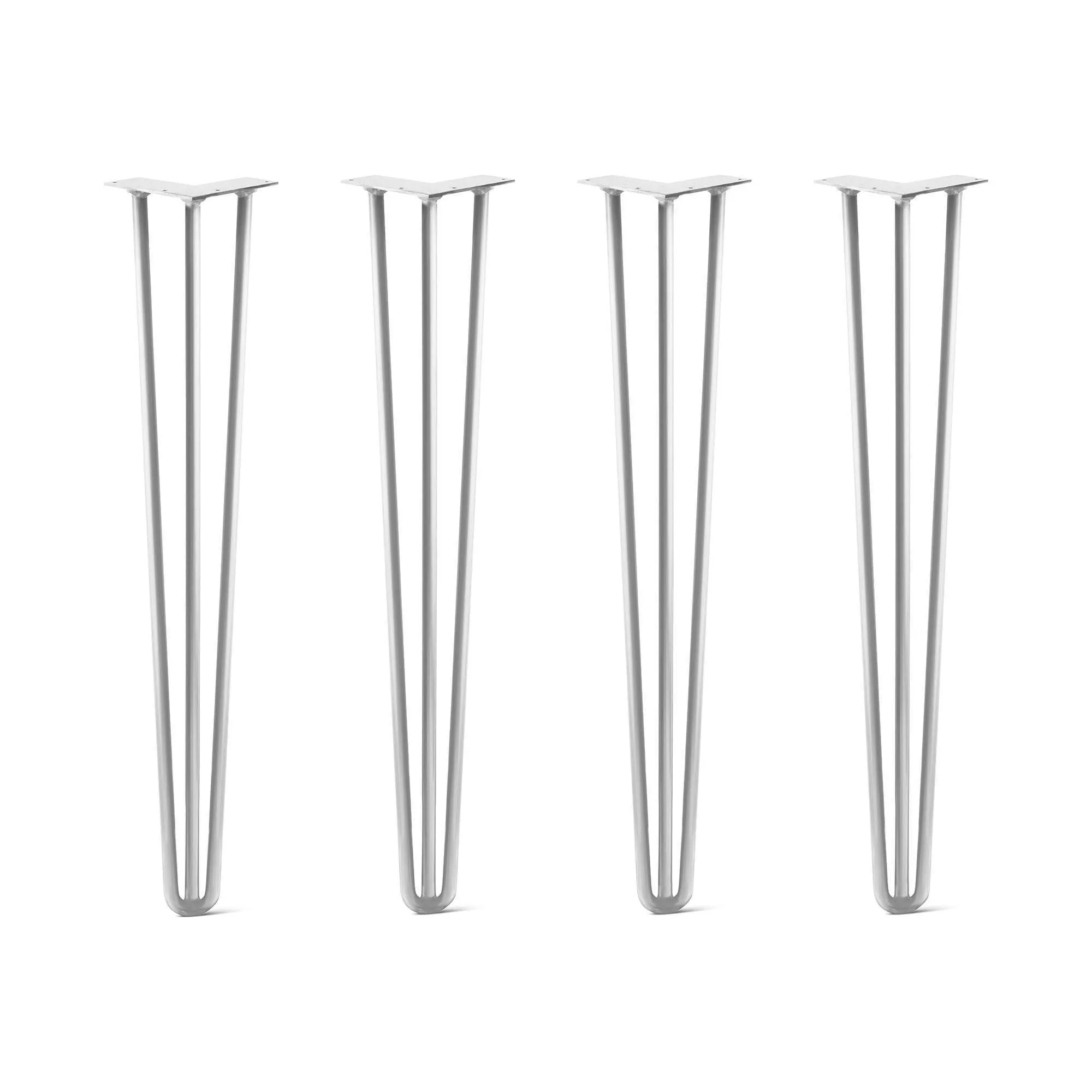 Hairpin Legs Set of 4, 3-Rod Design - White Powder Coated Finish