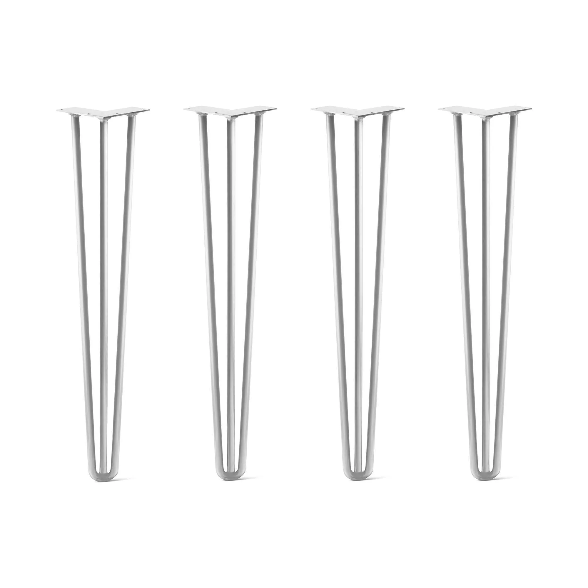 Hairpin Legs Set of 4, 3-Rod Design - White Powder Coated Finish