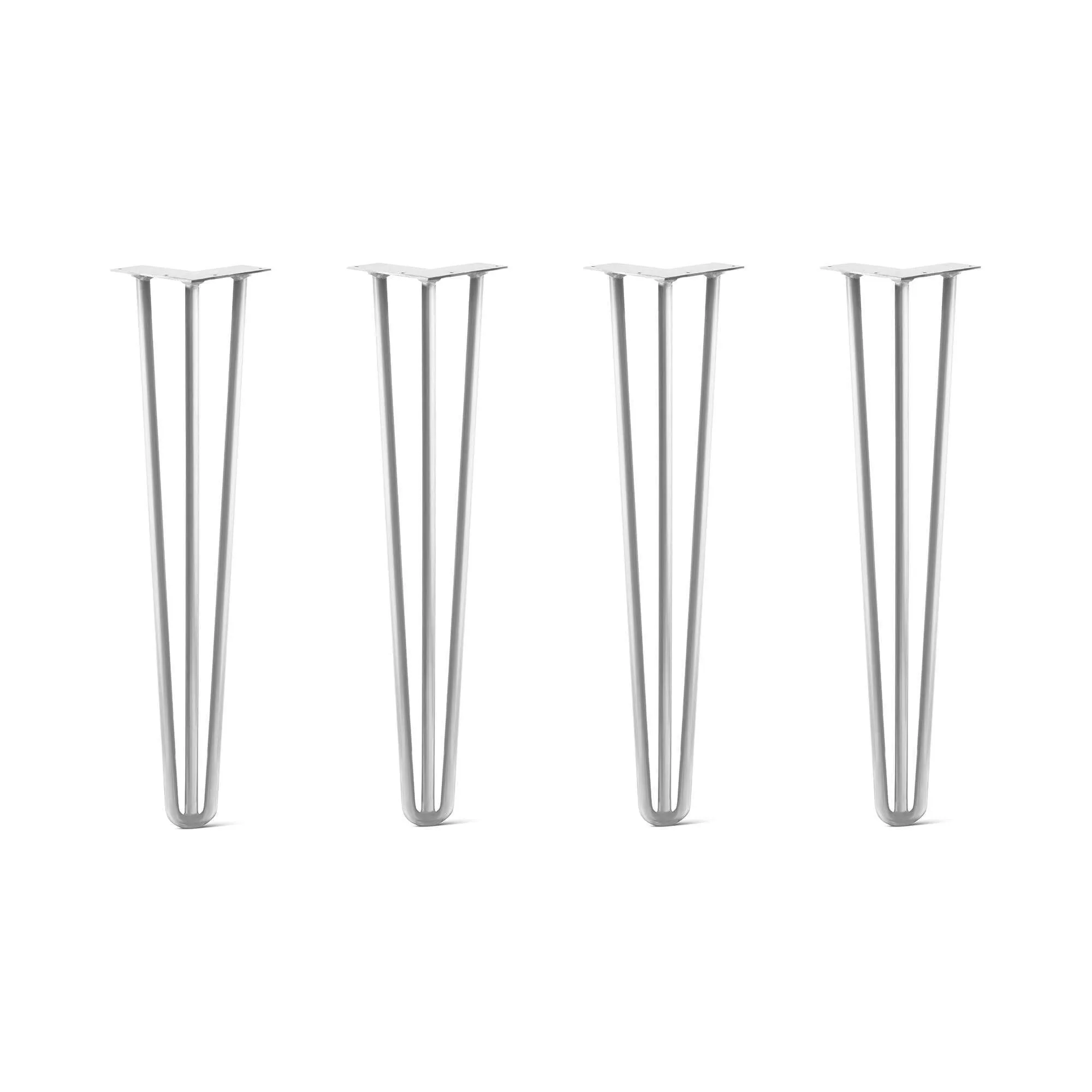 Hairpin Legs Set of 4, 3-Rod Design - White Powder Coated Finish