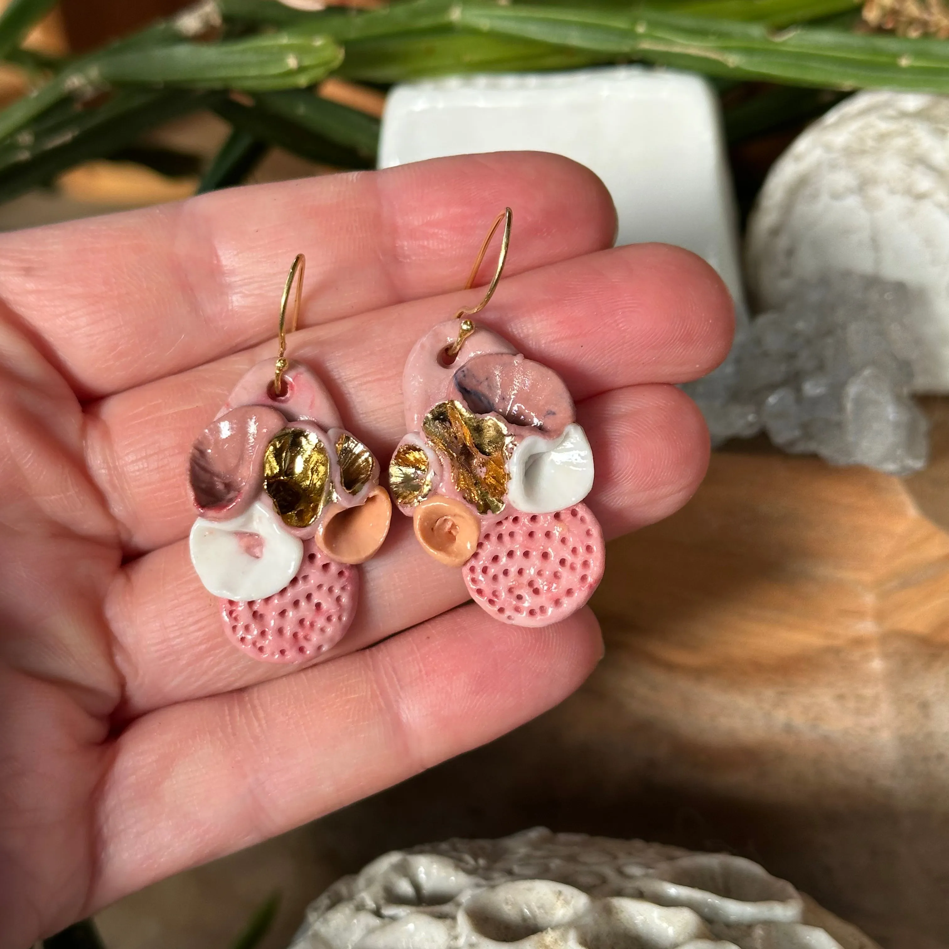 Hand made porcelain ‘rock coral’ Earrings