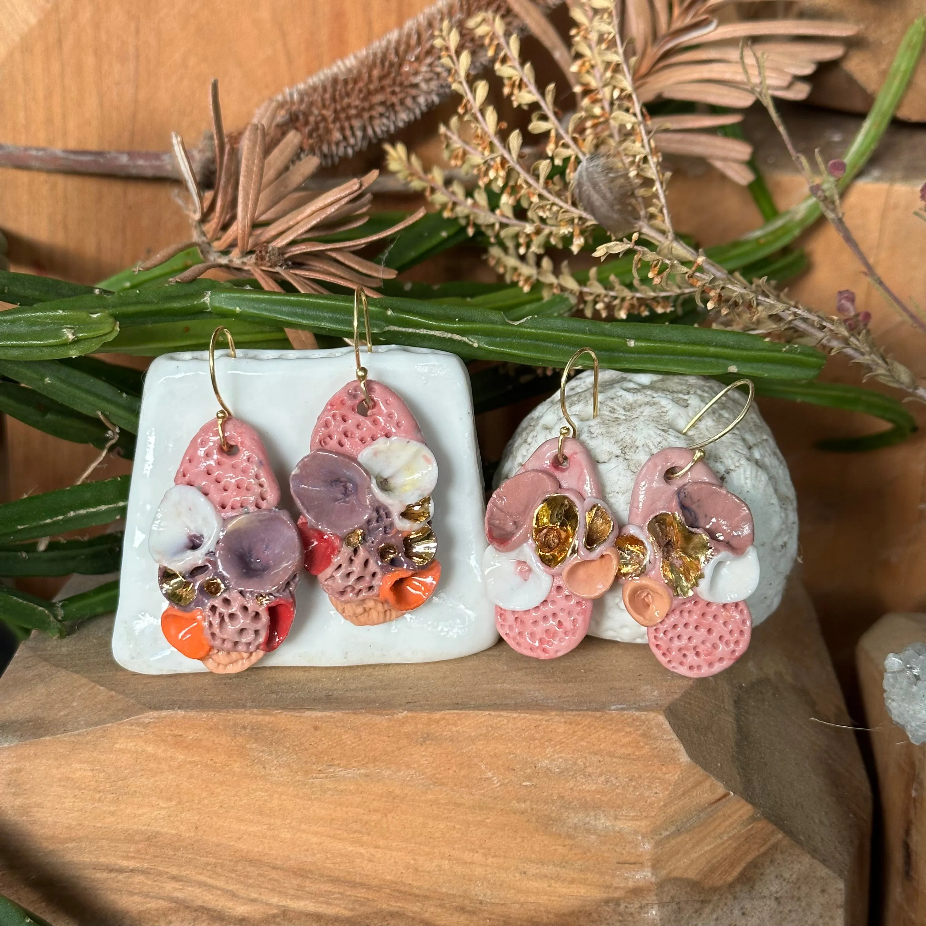 Hand made porcelain ‘rock coral’ Earrings