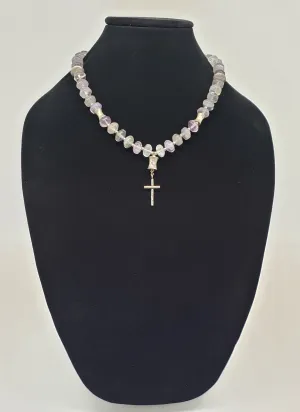 Handcrafted Amethyst gemstone necklace, one of a kind