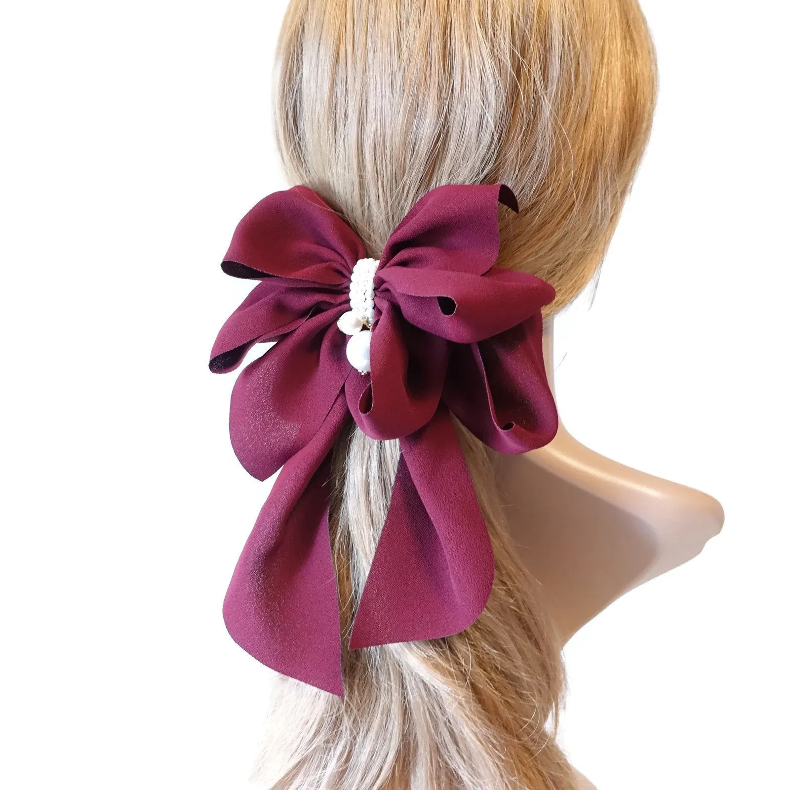 Handmade Drape Long Tail Bow French Hair Barrette