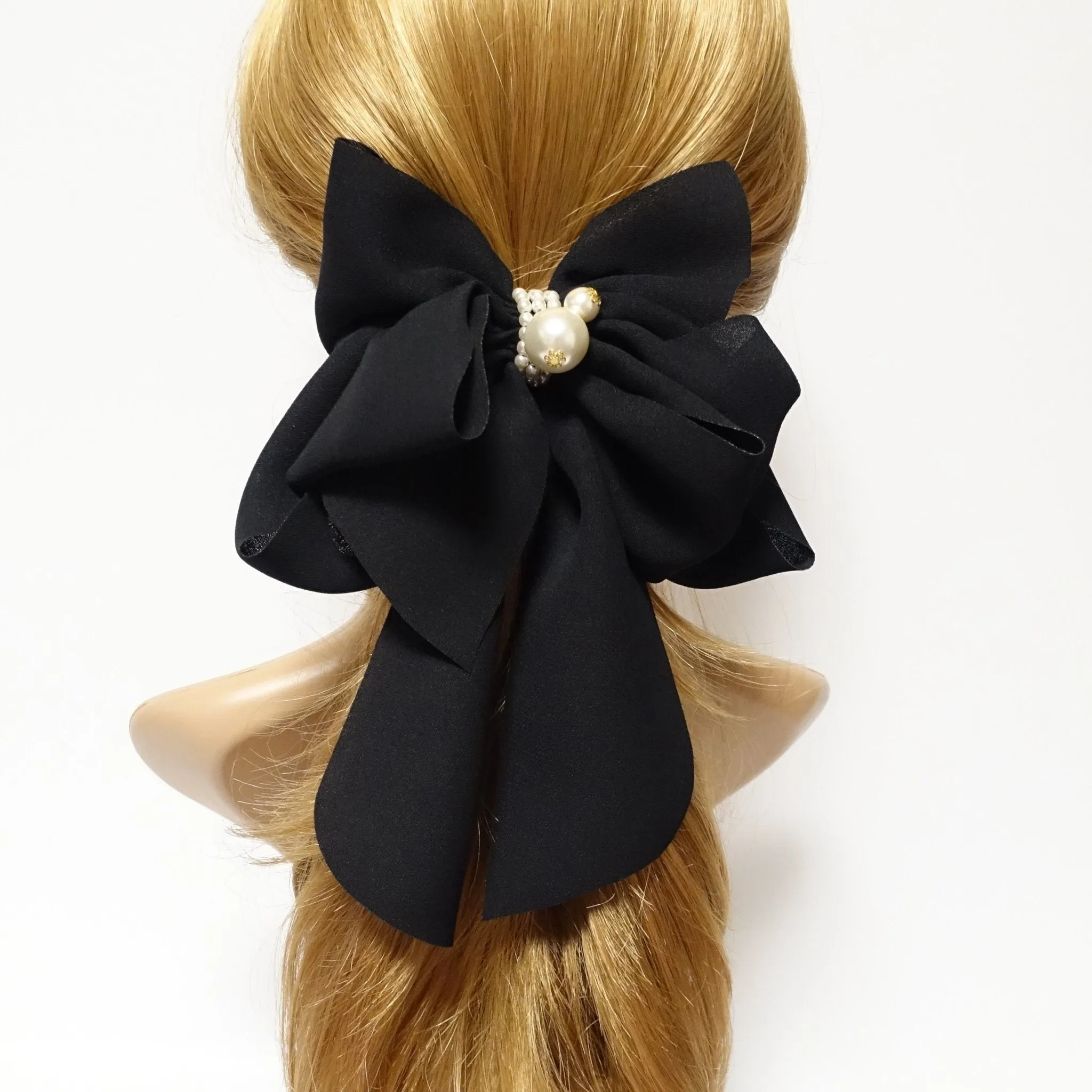 Handmade Drape Long Tail Bow French Hair Barrette