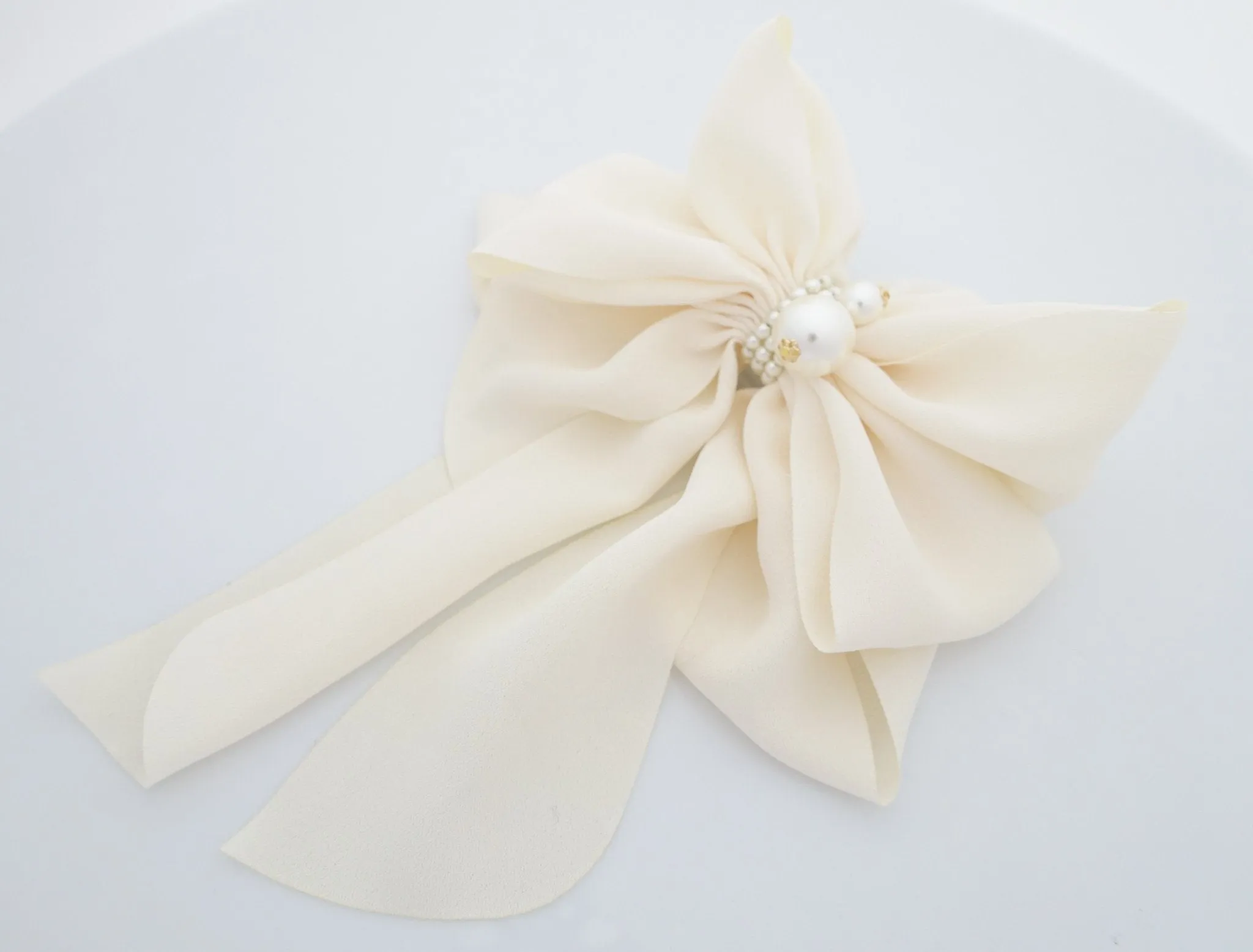 Handmade Drape Long Tail Bow French Hair Barrette