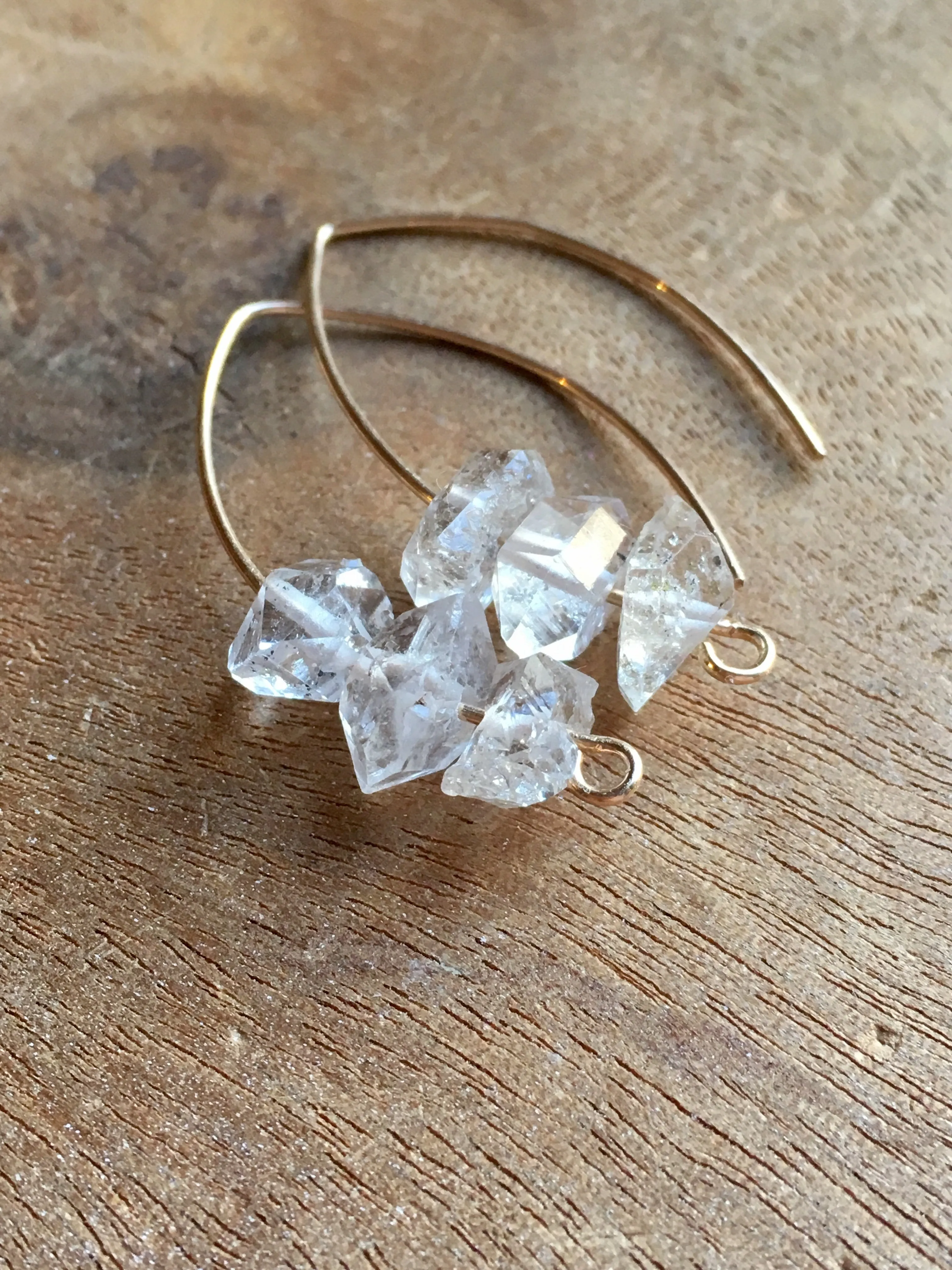 Herkimer Diamond Earrings Raw Crystal April Birthstone Jewelry