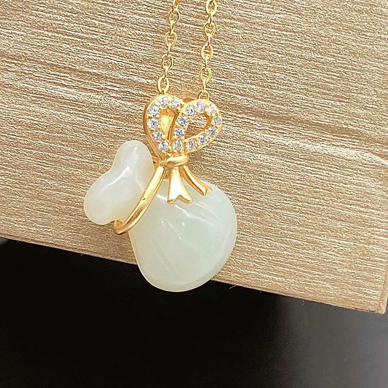 Hetian Jade Lucky Bag Necklace