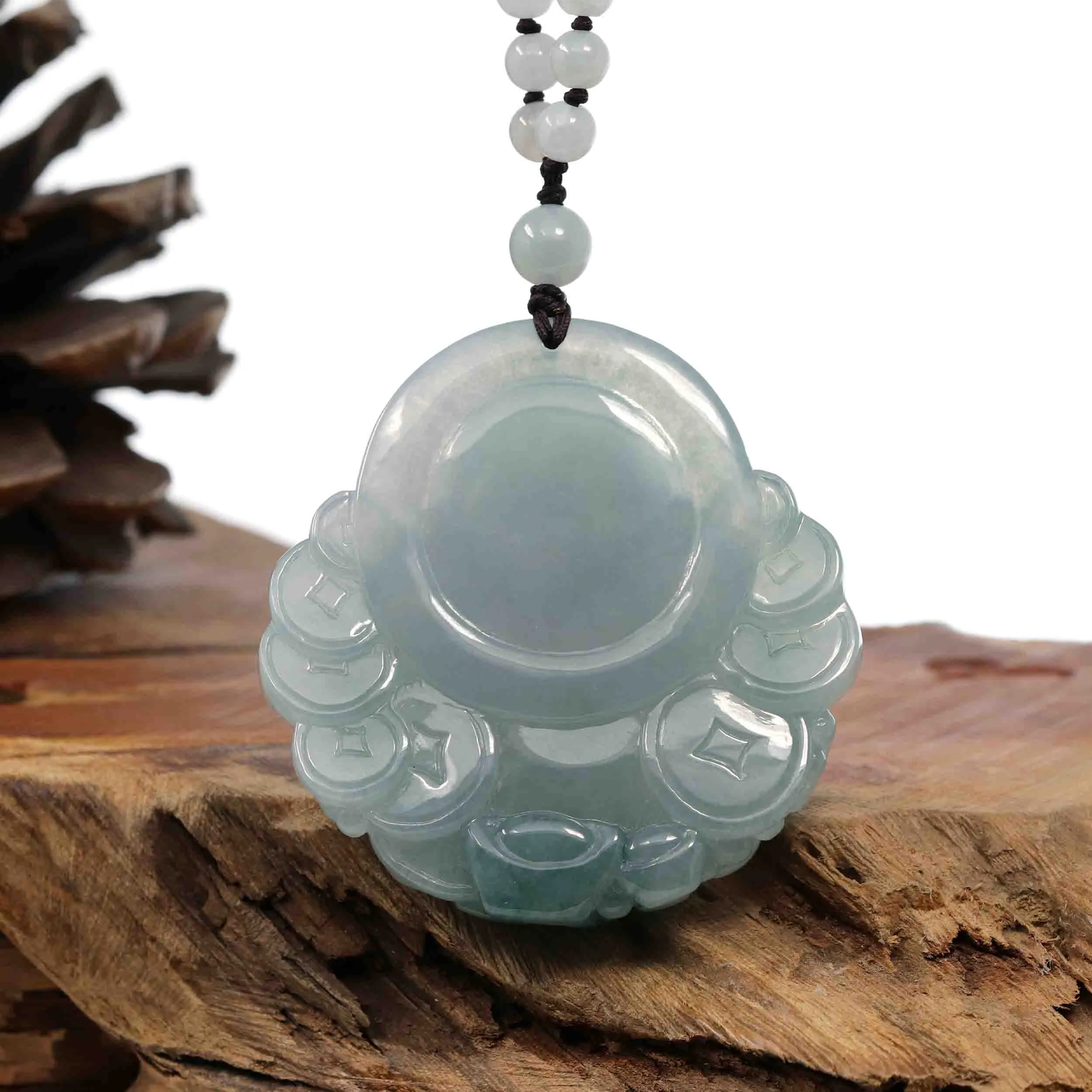 High Ice Natural Burmese Jadeite Jade Happy Buddha