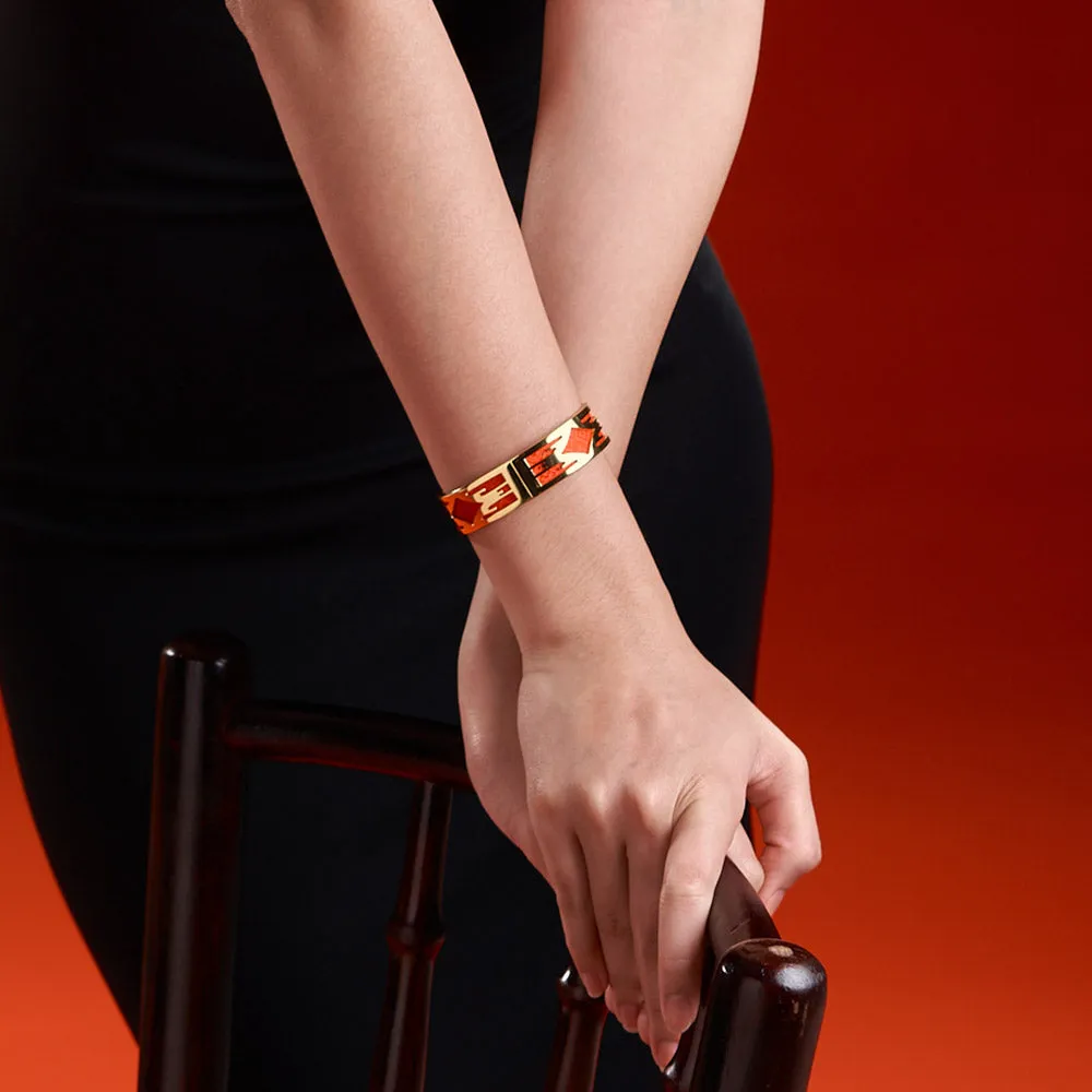 Ikat Bangle - Dragon Red