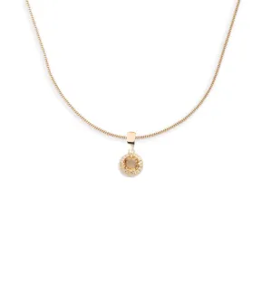 Internal Compass : Champagne Citrine Fine Diamond Cut Curb Necklace