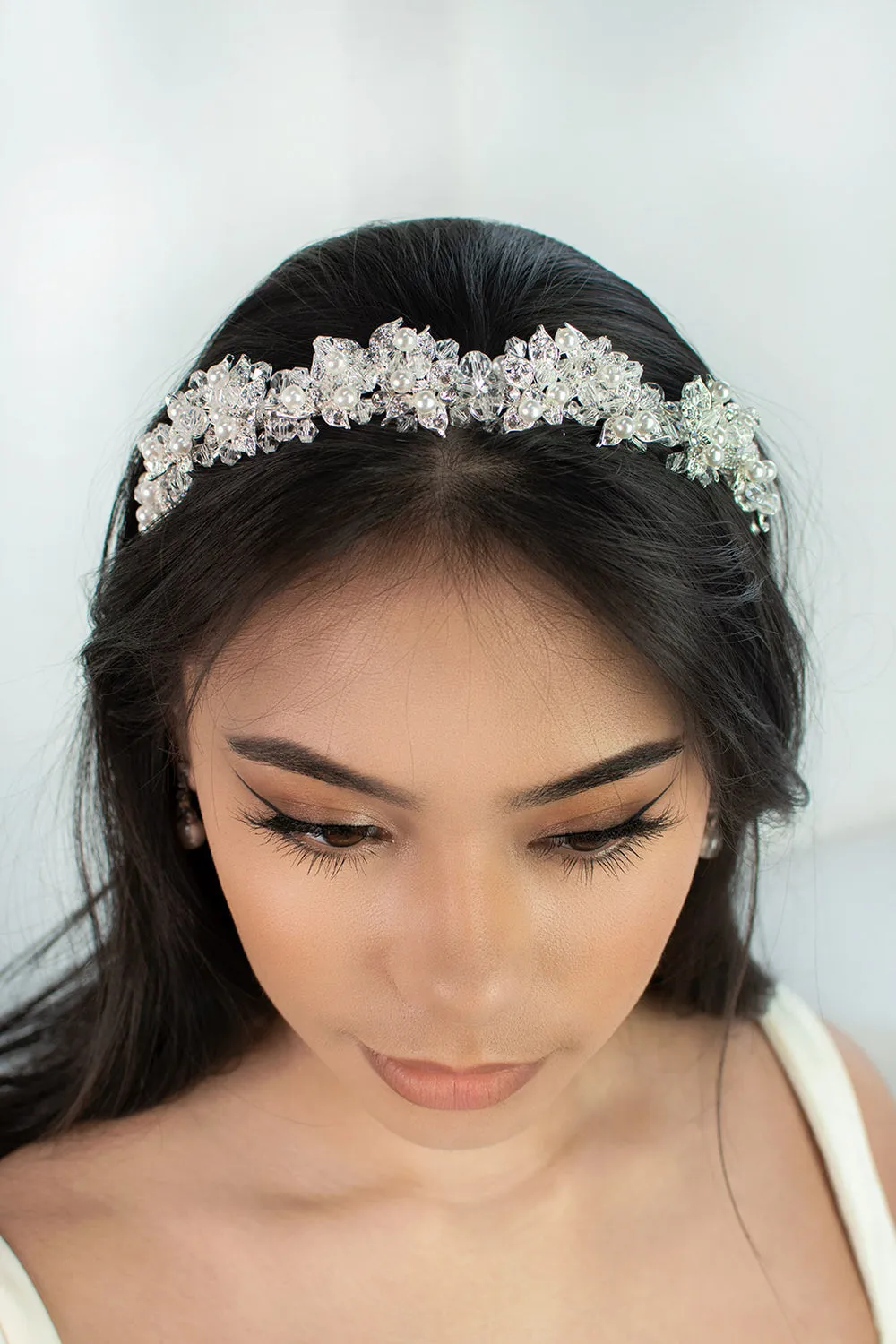 Isabelle Pearl - Modern Pearl & Crystal Bridal Crown