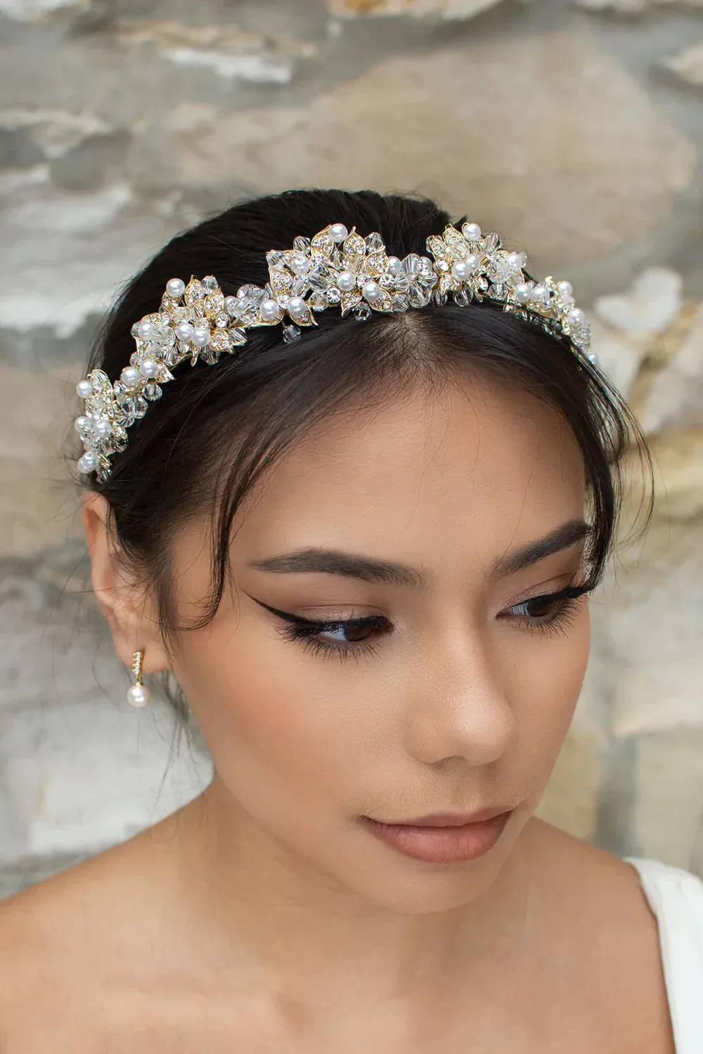 Isabelle Pearl - Modern Pearl & Crystal Bridal Crown