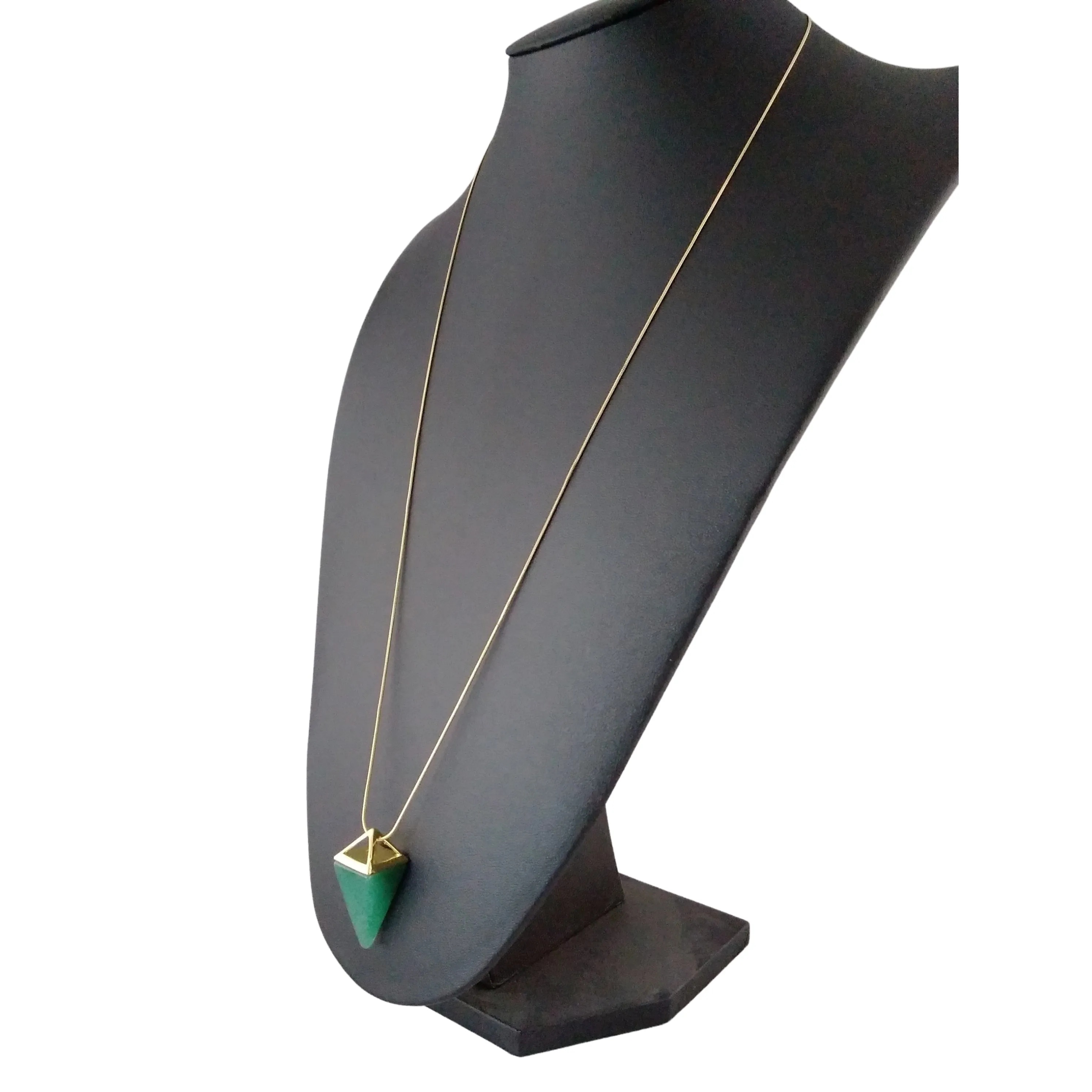 Jade Necklace Green Gold Pendulum