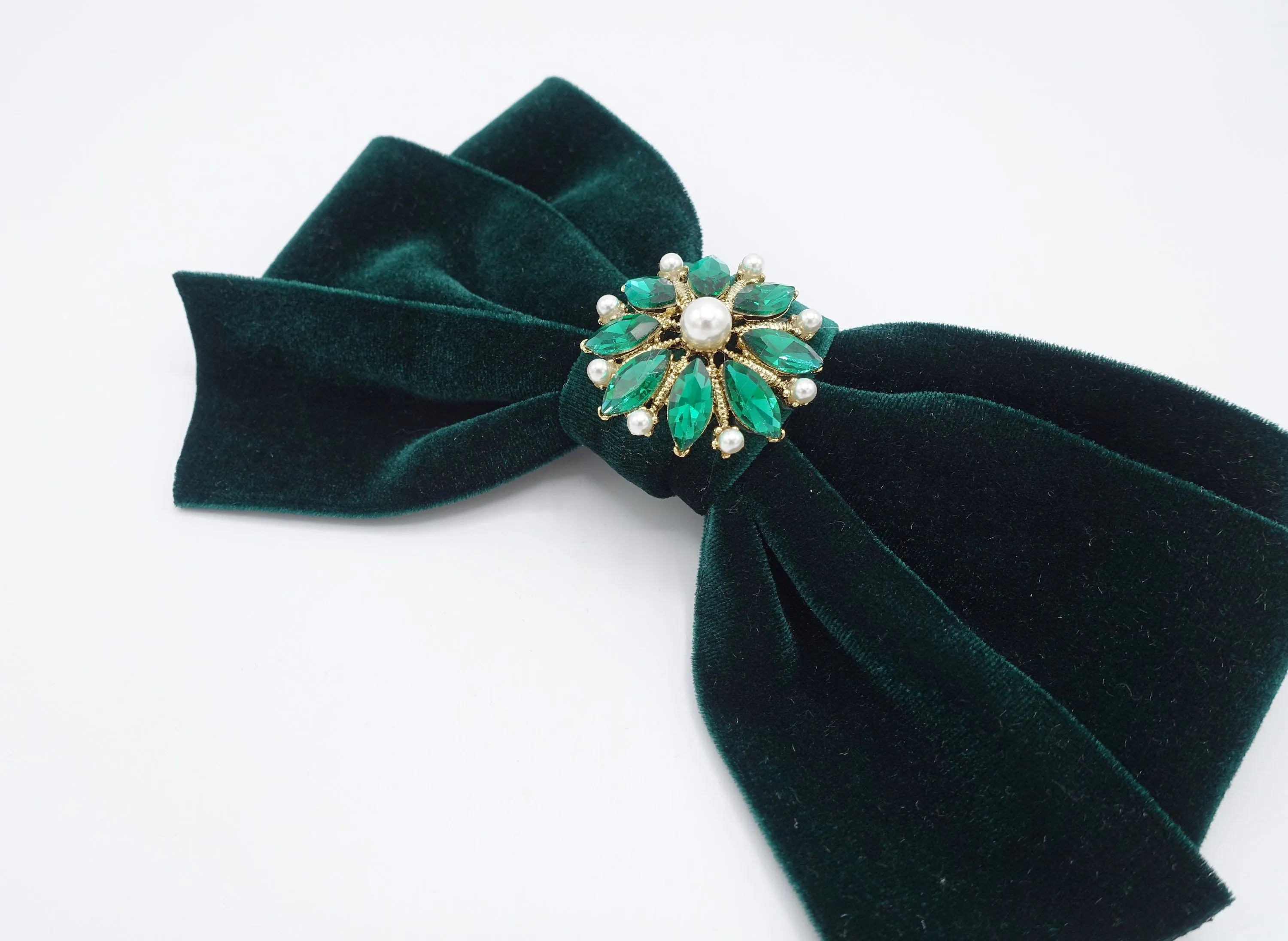 jeweled velvet bow, velvet hair bow, antique hair bow, hair bow shop for women