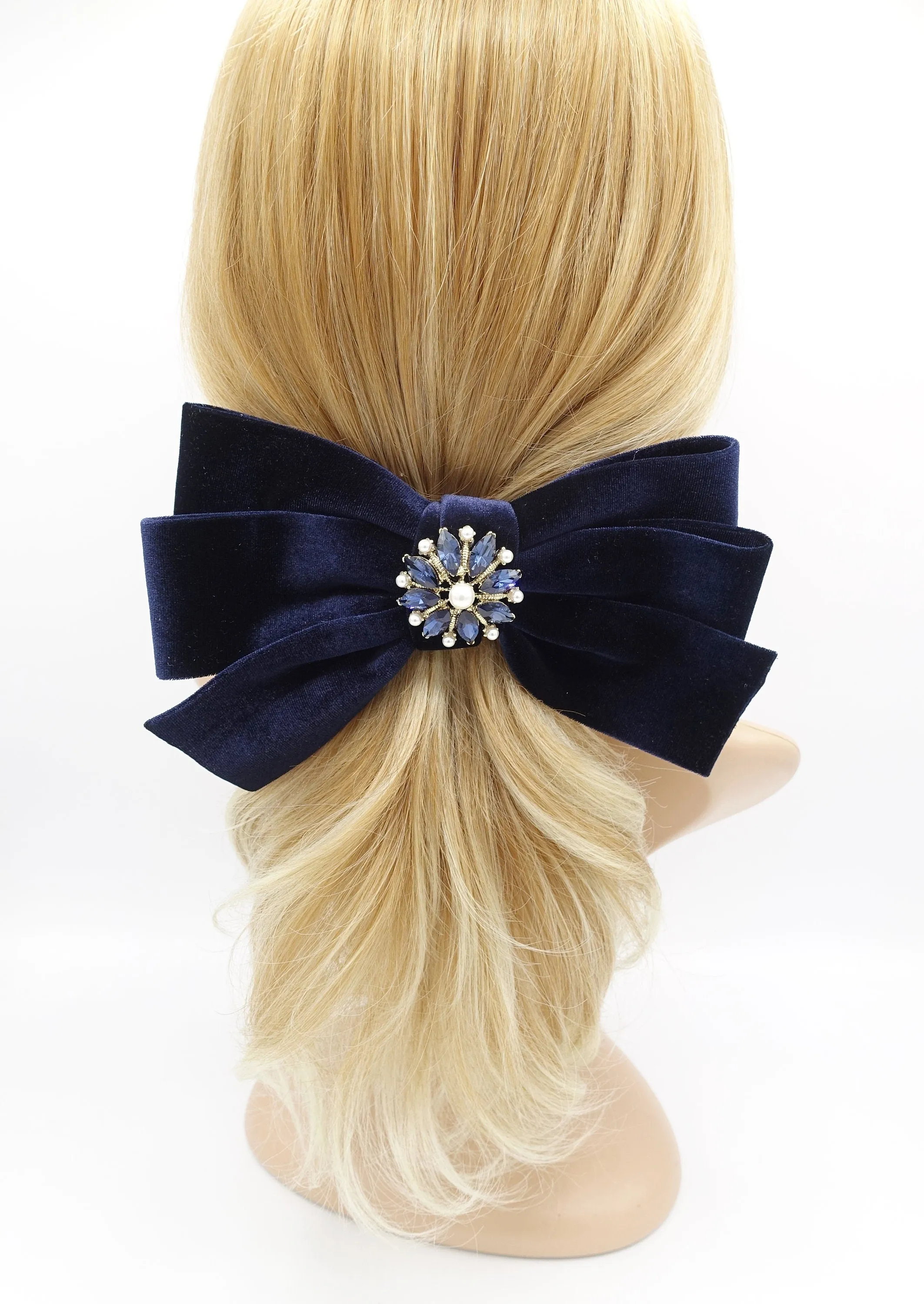 jeweled velvet bow, velvet hair bow, antique hair bow, hair bow shop for women