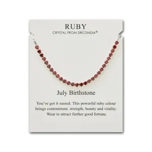 July Birthstone Friendship Bracelet with Ruby Zircondia® Crystals