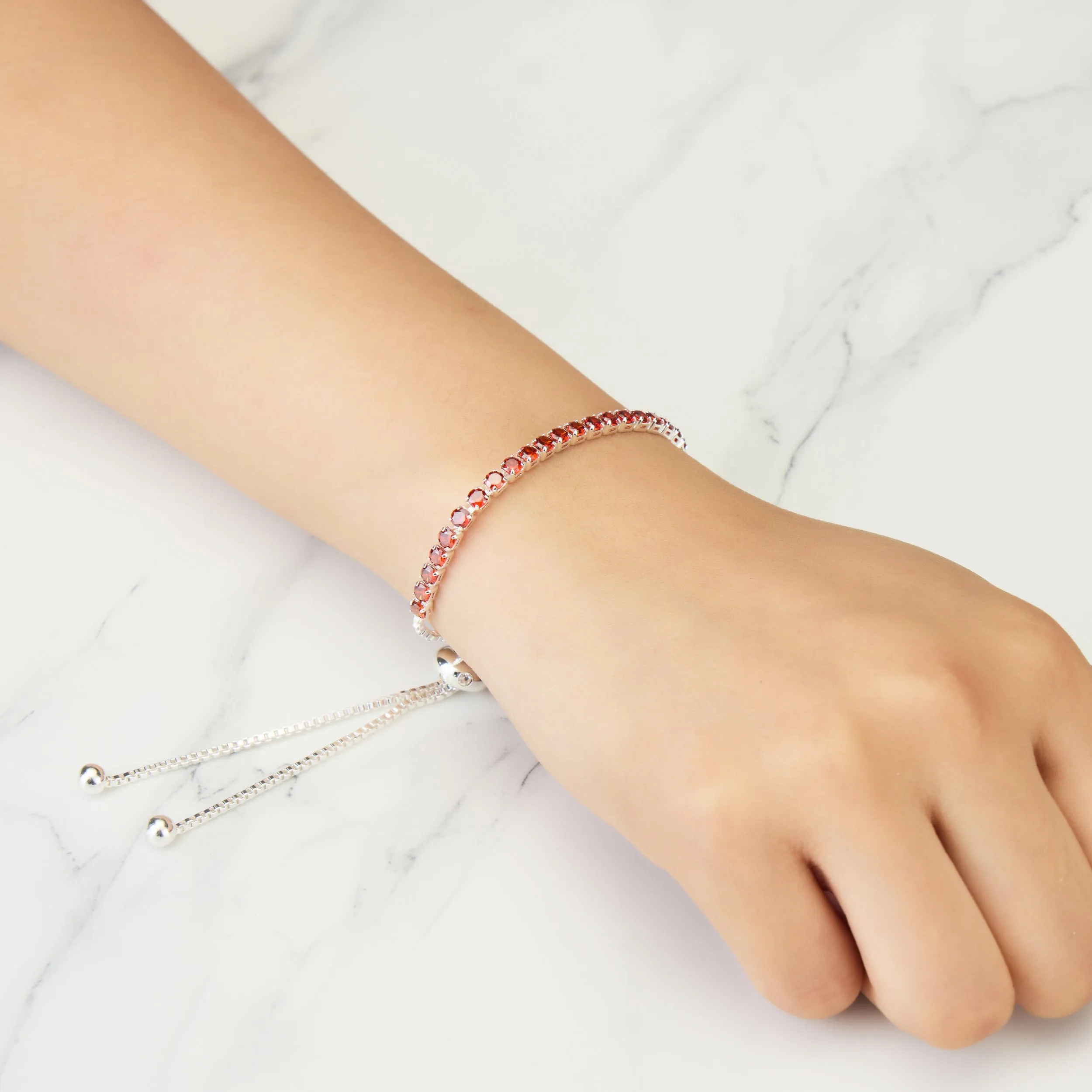 July Birthstone Friendship Bracelet with Ruby Zircondia® Crystals