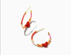 Kendra Scott Nova Hoop Earrings Gold Red Mix