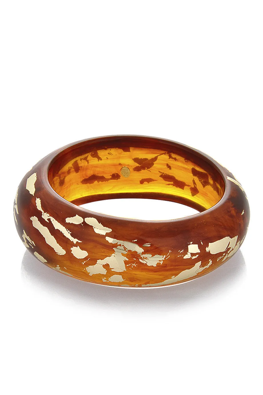 KENNETH JAY LANE SCRAPED Tortoise Gold Bangle