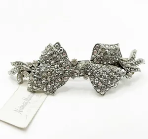 Kirks Folly France silver tone bow style hair barrette