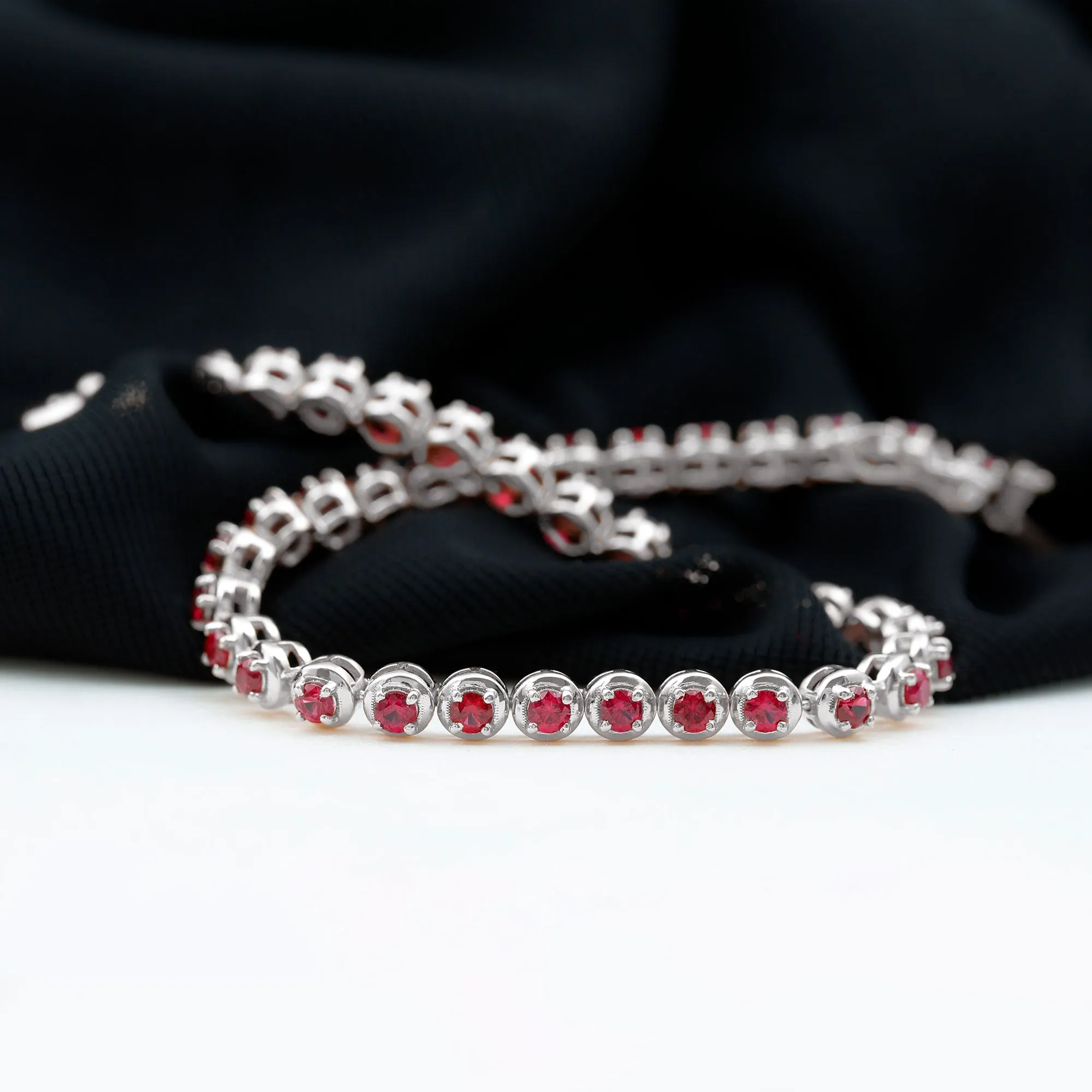 Lab Grown Ruby Classic Tennis Bracelet