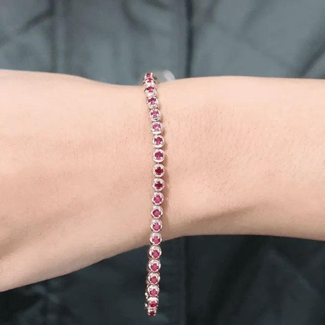 Lab Grown Ruby Classic Tennis Bracelet