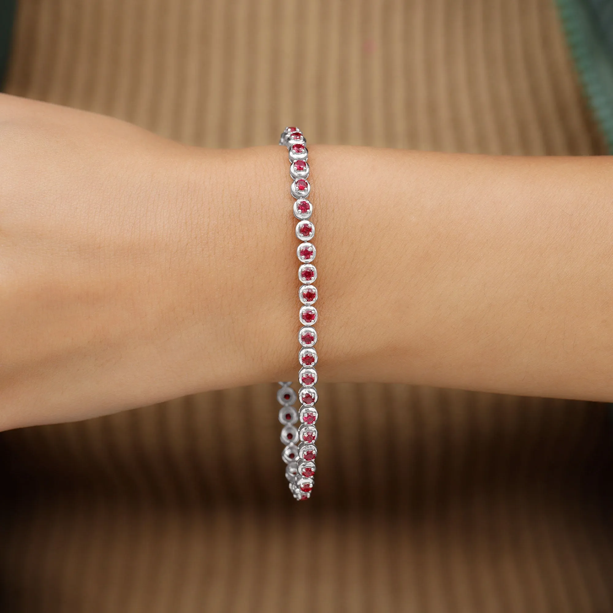 Lab Grown Ruby Classic Tennis Bracelet