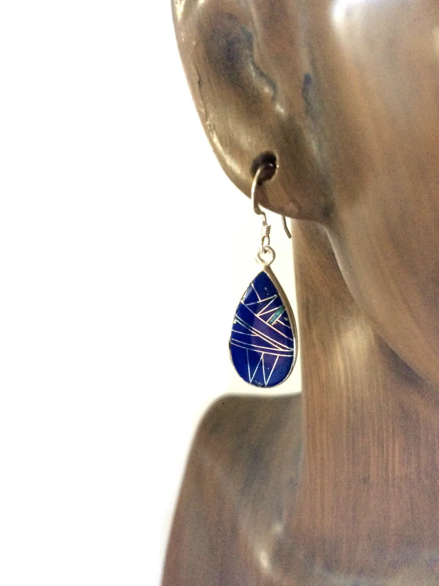 Lapis & Opal Inlay Teardrop Dangles