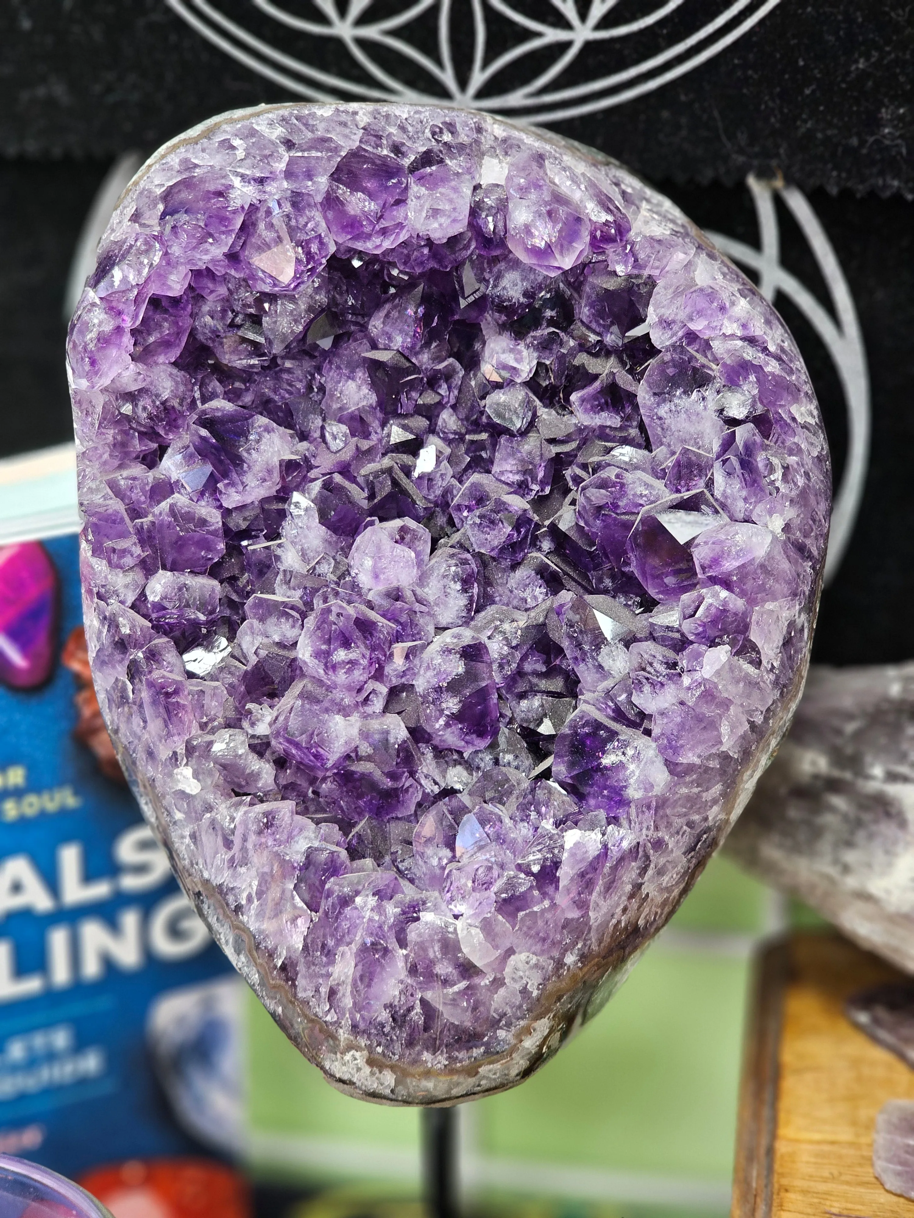 Large Amethyst Geode on Stand - Polished Sides