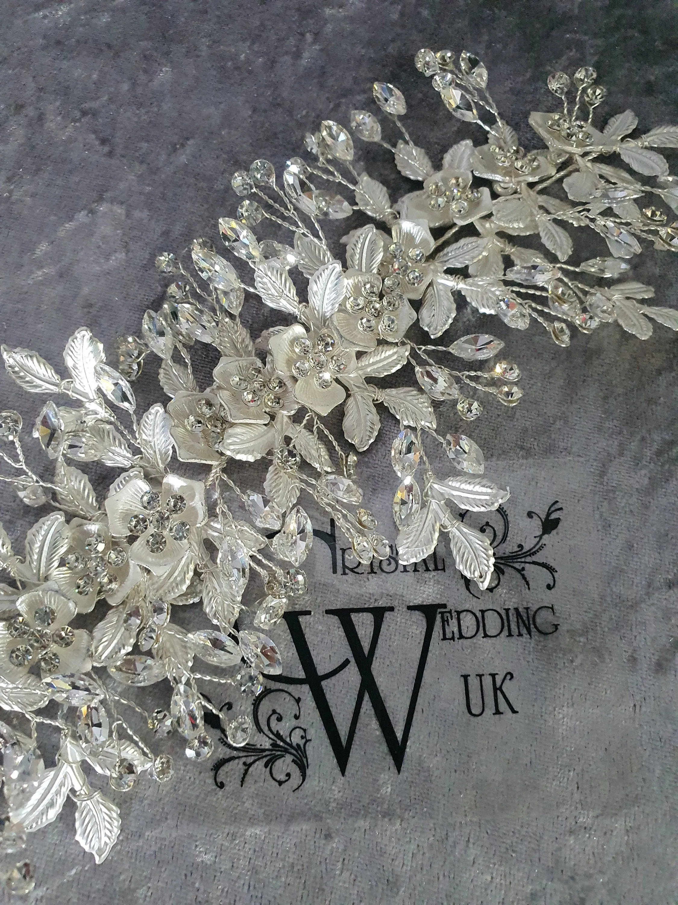 large Vintage  inspired crystal tiara hair band wrap  , hair piece by Crystal wedding uk