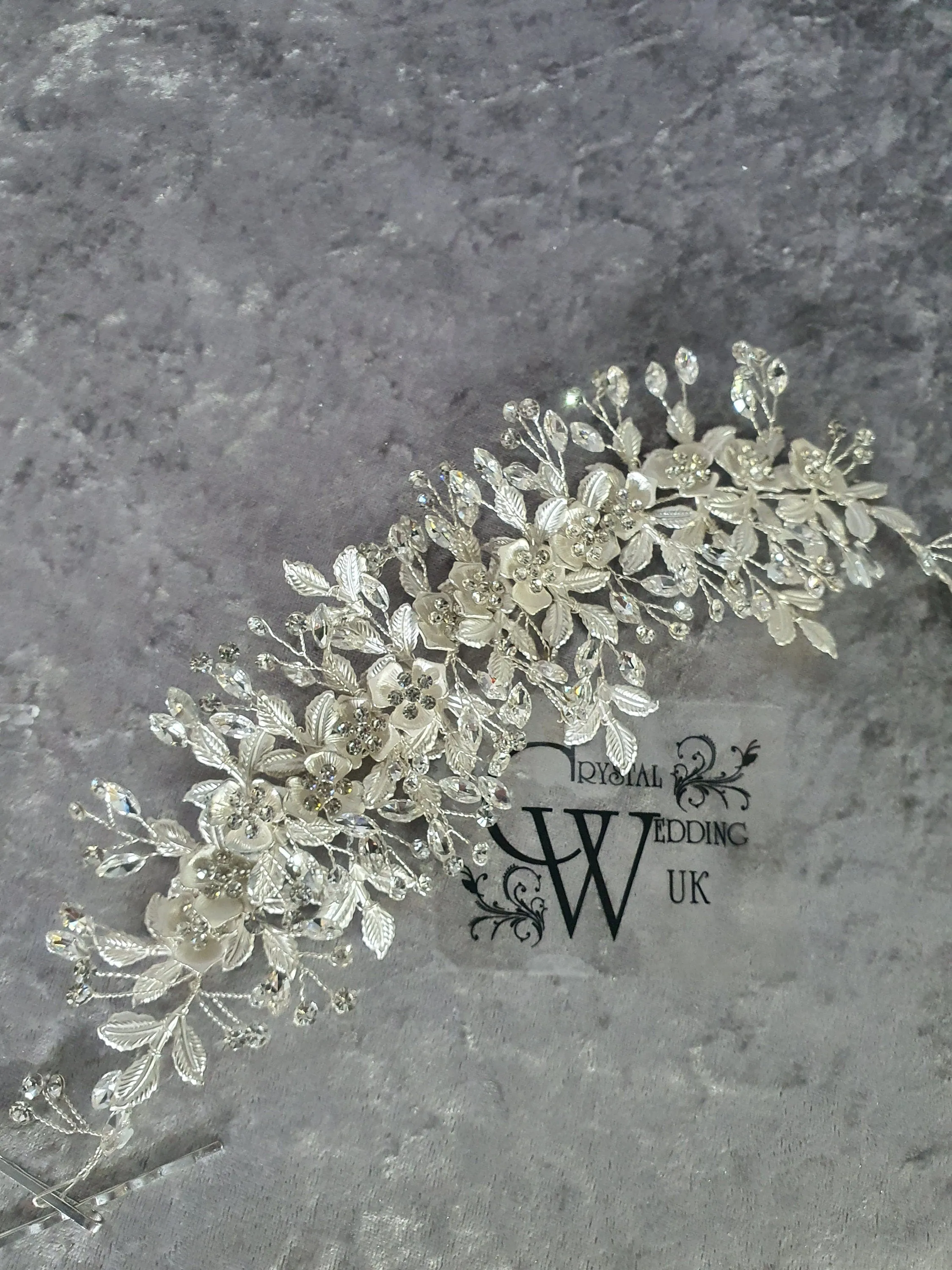 large Vintage  inspired crystal tiara hair band wrap  , hair piece by Crystal wedding uk